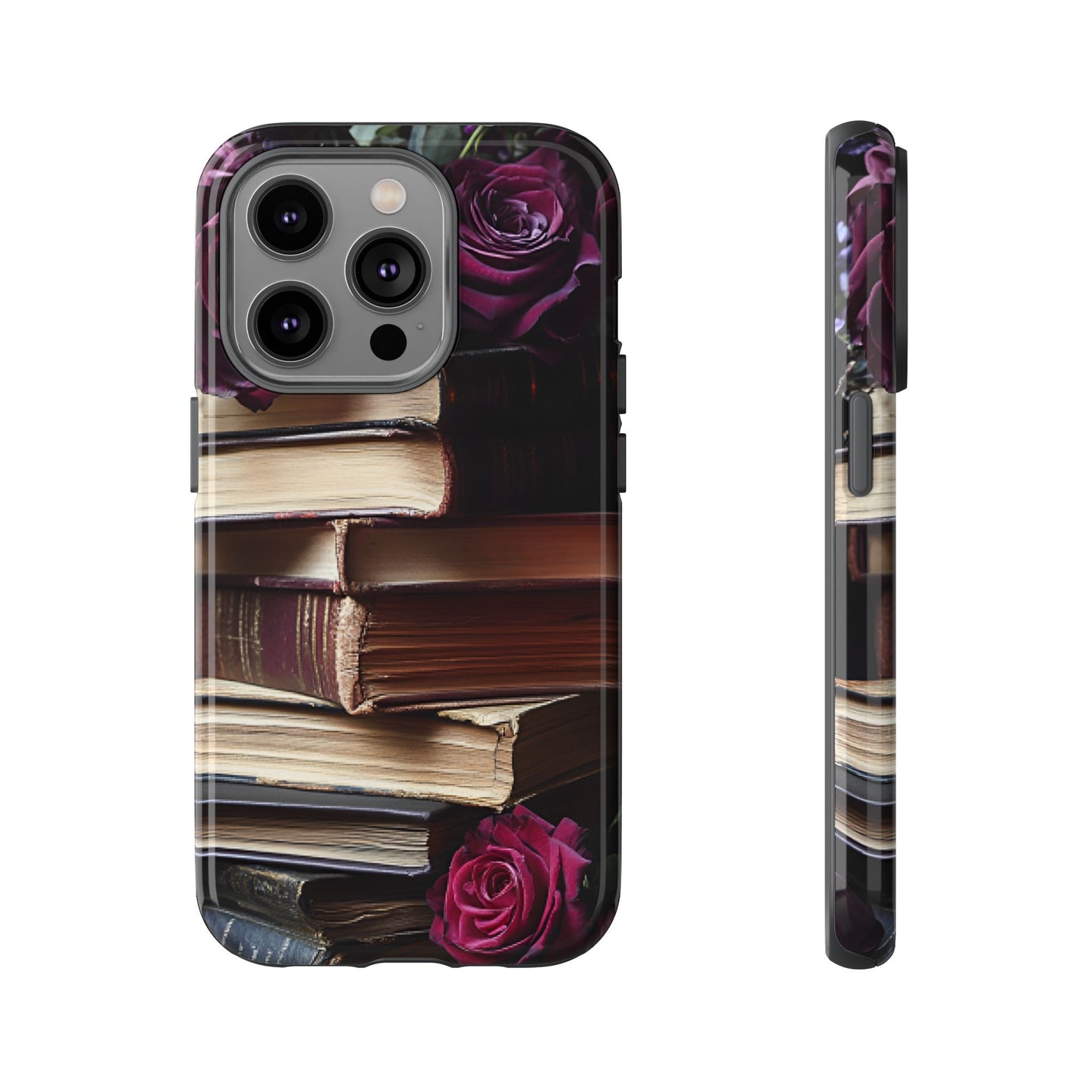 Books and Roses Phone Case - Bookish Dark Academia Phone Cover - iPhone 16 15 14 13 12 11, Samsung Galaxy & Google Pixel Phone Covers