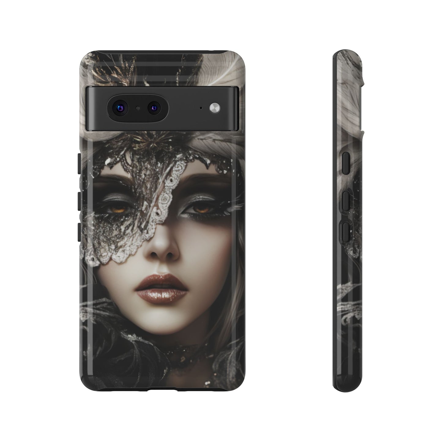 Goth Phone Case with Aesthetic Woman - iPhone 16 15 14 13 12 11, Samsung Galaxy & Google Pixel Phone Covers