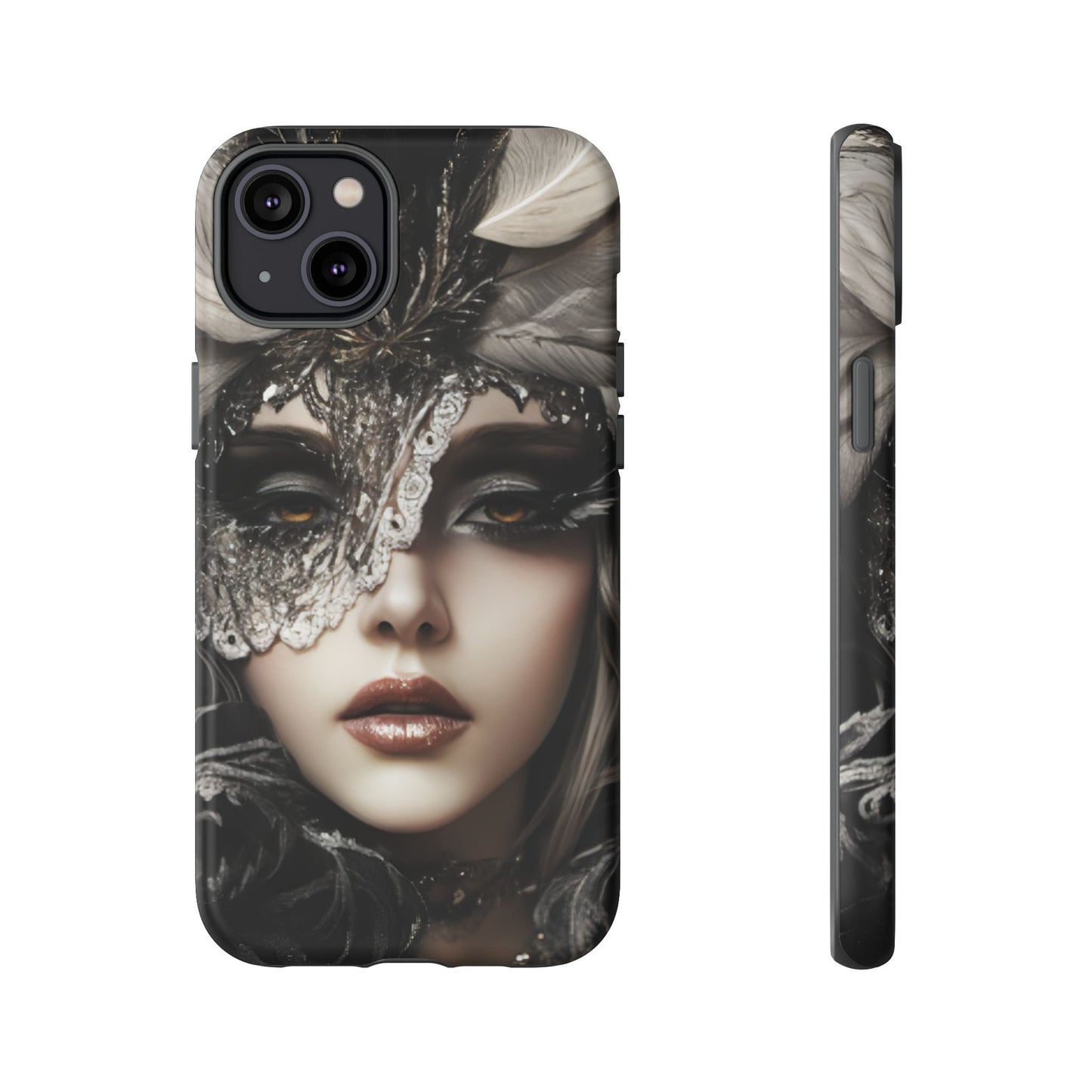 Goth Phone Case with Aesthetic Woman - iPhone 16 15 14 13 12 11, Samsung Galaxy & Google Pixel Phone Covers