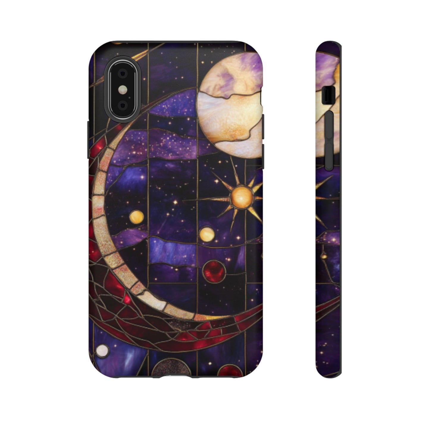 Celestial Stained Glass Phone Case - iPhone 16 15 14 13 12 11, Samsung Galaxy & Google Pixel Phone Covers - Boo and Bewear