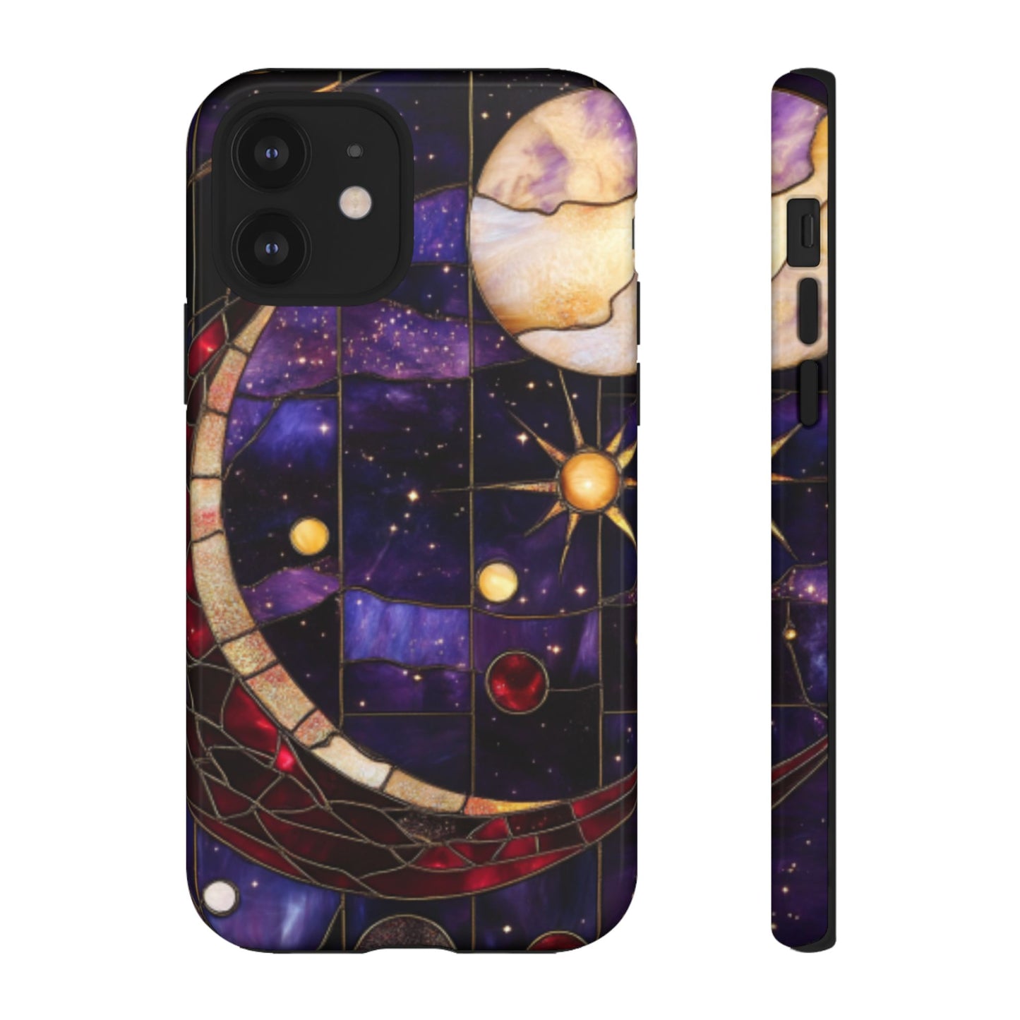 Celestial Stained Glass Phone Case for iPhone 16 15 14 13 12 11, Samsung Galaxy & Google Pixel