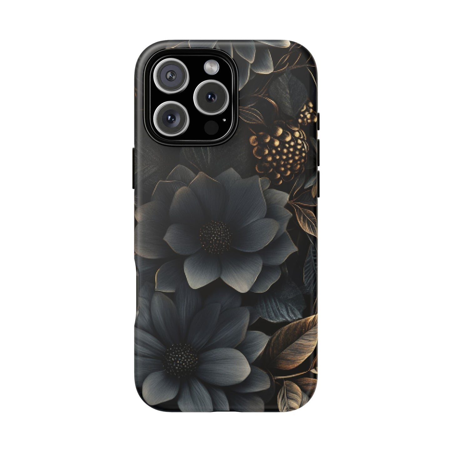 Dark Flower Phone Case for iPhone 16 15 14 13 12 11, Samsung Galaxy & Google Pixel