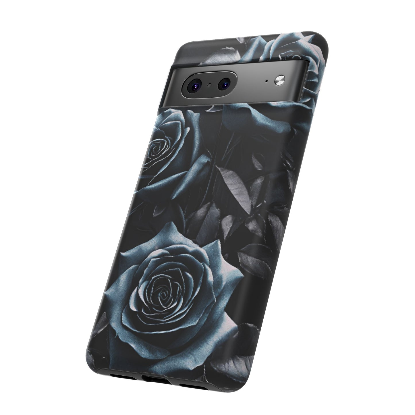 Black and Blue Roses Phone Case - Dark and Moody Gothic Flower Phone Cases - iPhone 16 15 14 13 12 11, Samsung Galaxy & Google Pixel Phone Covers