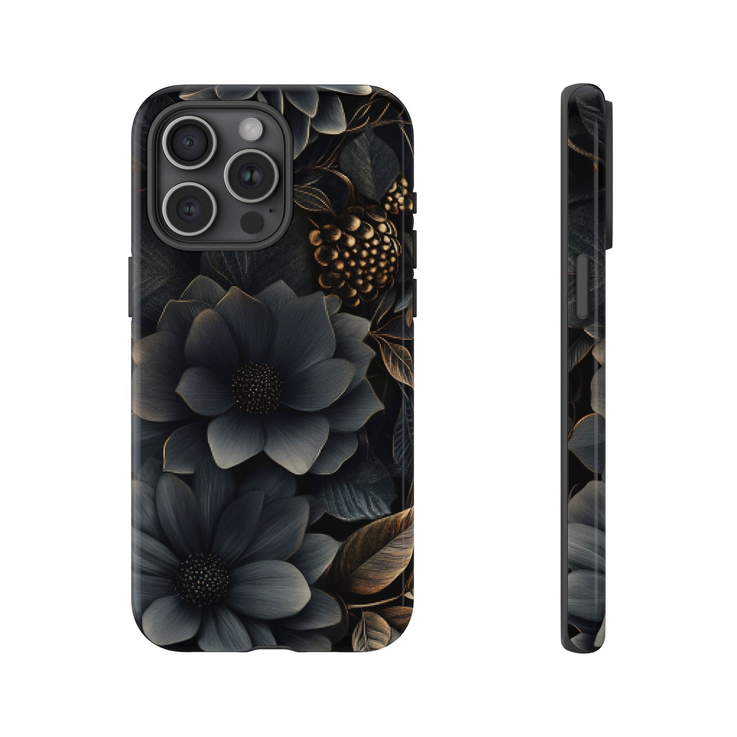 Dark Flower Phone Case for iPhone 16 15 14 13 12 11, Samsung Galaxy & Google Pixel