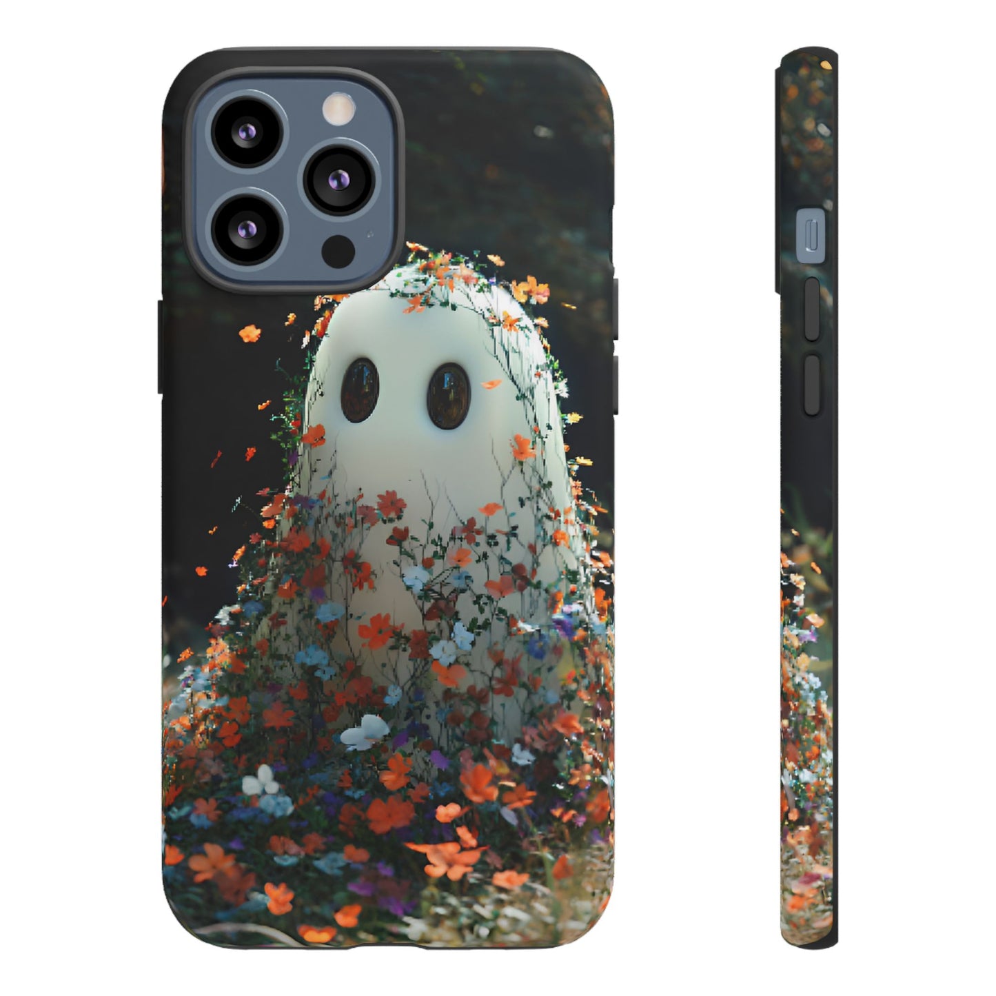 Floral Ghost Phone Case for iPhone 16 15 14 13 12 11, Samsung Galaxy & Google Pixel