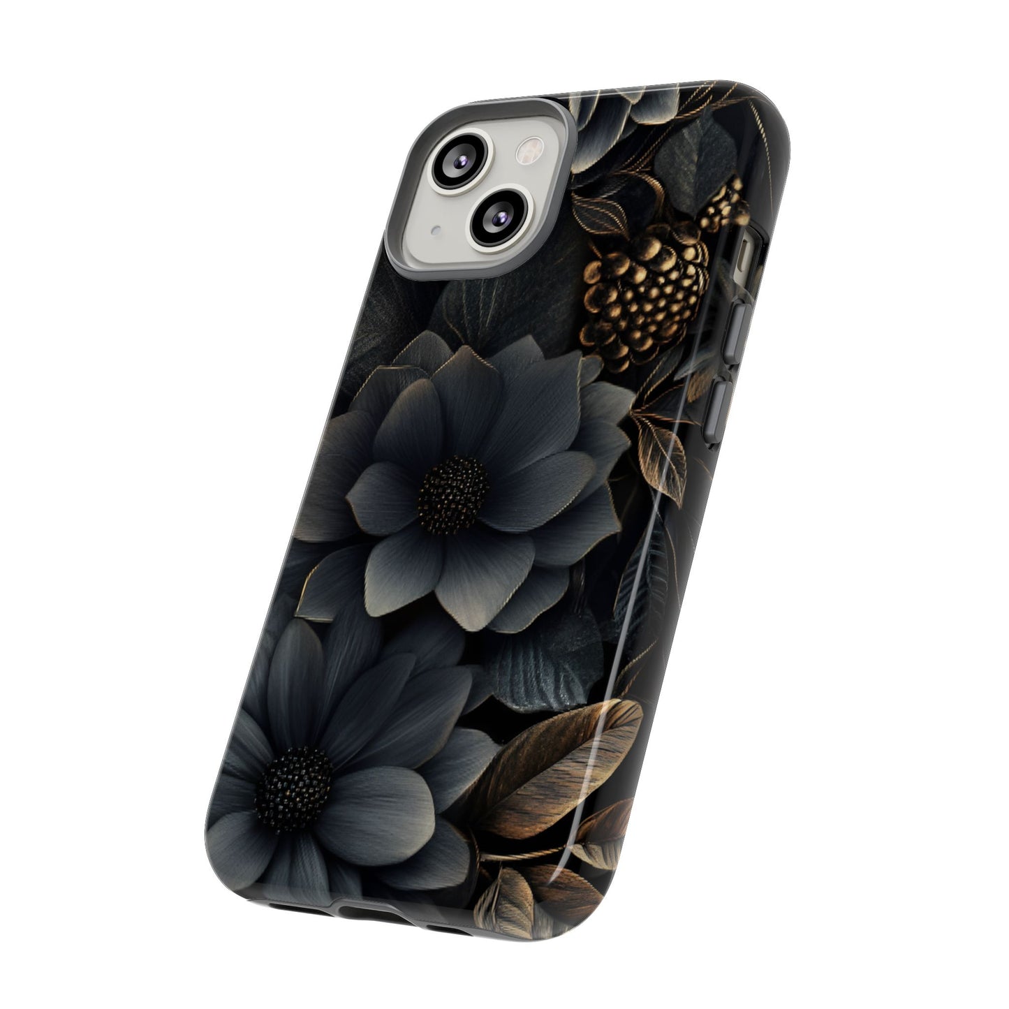 Dark Flower Phone Case for iPhone 16 15 14 13 12 11, Samsung Galaxy & Google Pixel