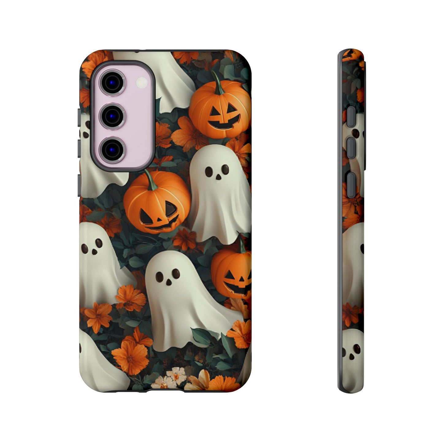 Halloween Ghosts and Pumpkins Phone Case - Spooky and Cute Phone Cases for iPhone 16 15 14 13 12 11, Samsung Galaxy & Google Pixel Phone Covers