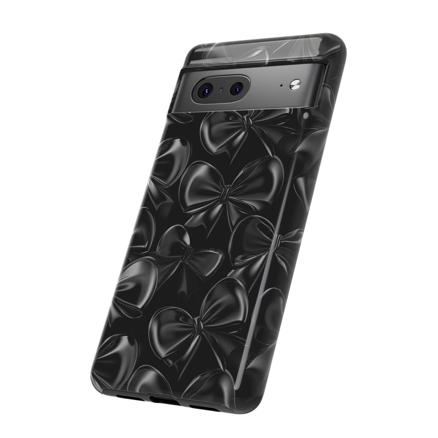 Black Bow Phone Case - Gothic Dark Coquette Phone Cover - iPhone 16 15 14 13 12 11, Samsung Galaxy & Google Pixel Phone Covers