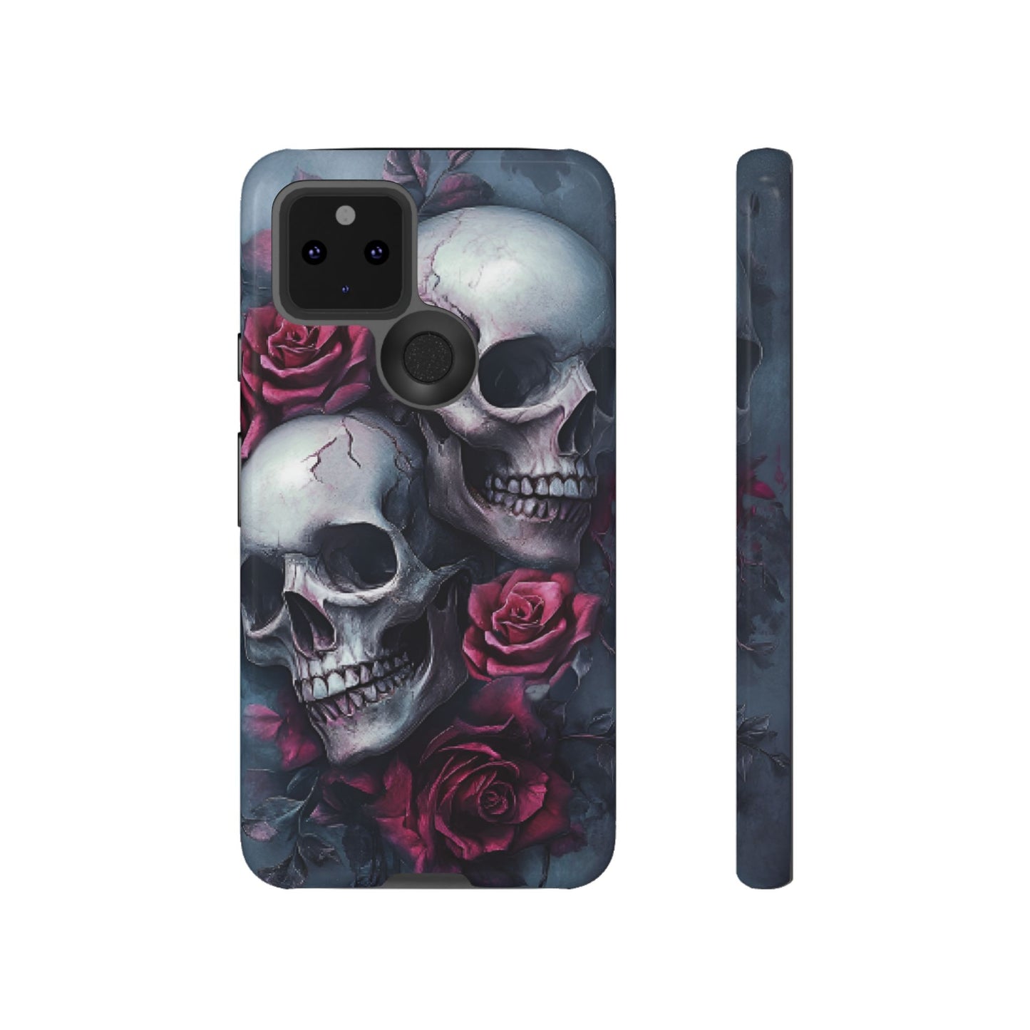 Skulls and Roses Phone Case - Gothic Dark Romance Phone Cases for iPhone 16 15 14 13 12 11, Samsung Galaxy & Google Pixel