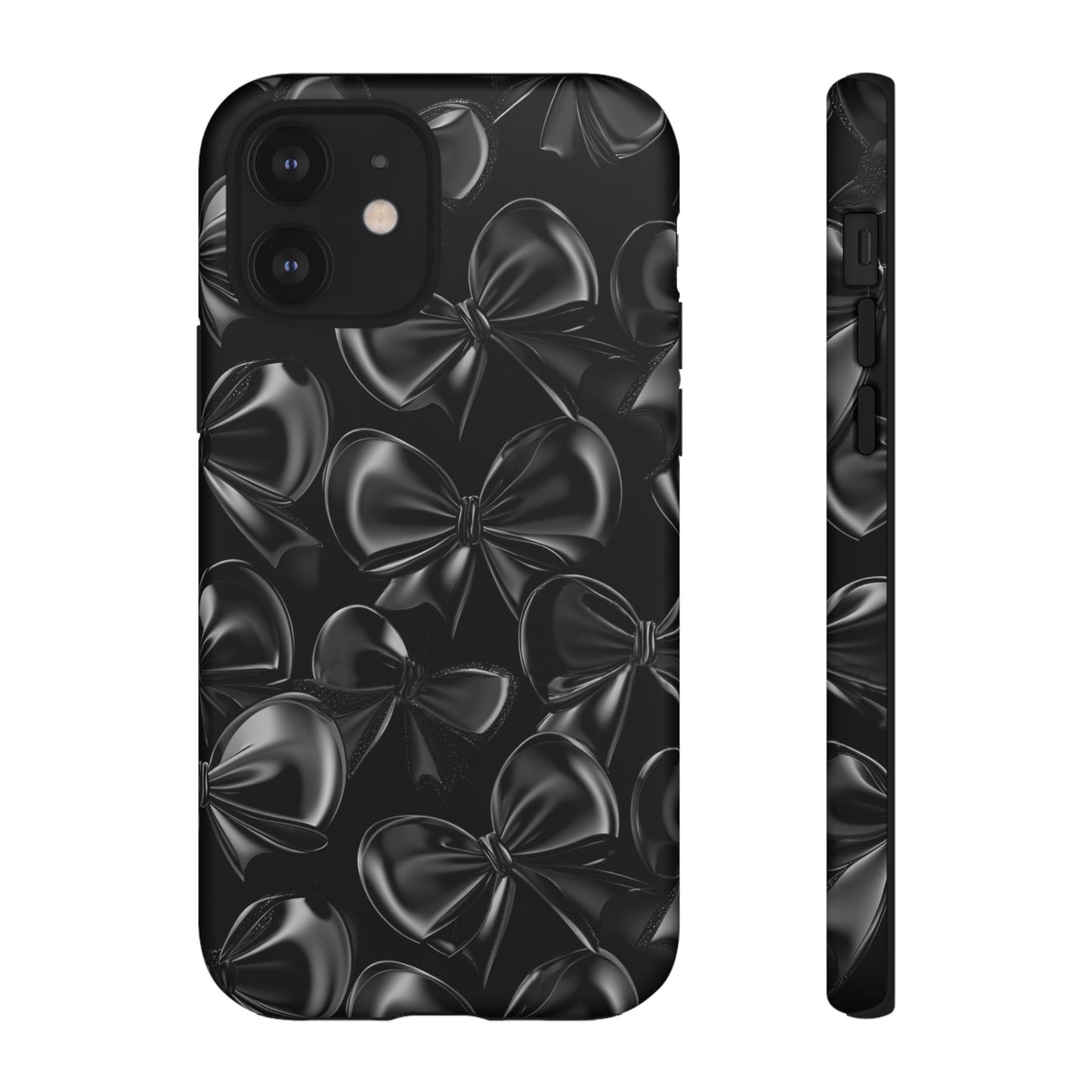 Black Bow Phone Case - Gothic Dark Coquette Phone Cover - iPhone 16 15 14 13 12 11, Samsung Galaxy & Google Pixel Phone Covers