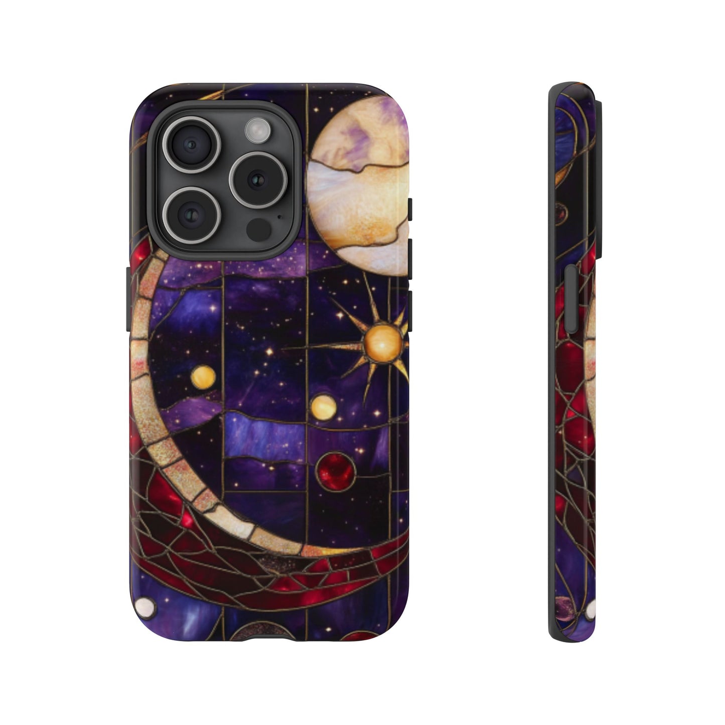 Celestial Stained Glass Phone Case - iPhone 16 15 14 13 12 11, Samsung Galaxy & Google Pixel Phone Covers