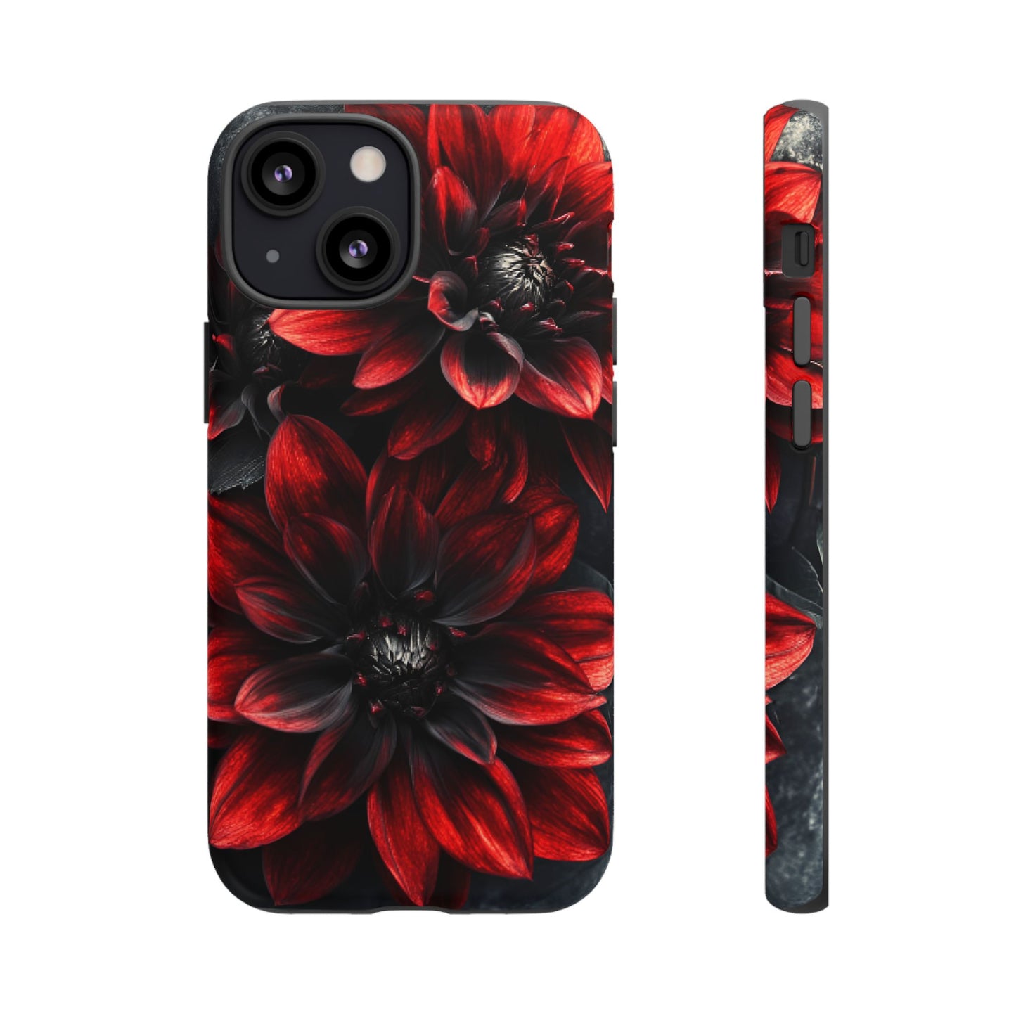 Black and Red Flower Phone Case - Gothic Dark Floral Phone Cases - iPhone 16 15 14 13 12 11, Samsung Galaxy & Google Pixel Phone Covers