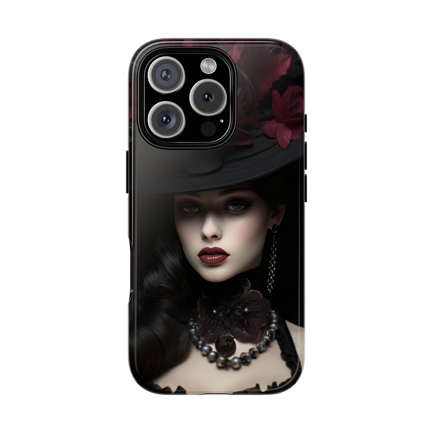 Victorian Goth Phone Case with Vintage Gothic Woman for iPhone 16 15 14 13 12 11, Samsung Galaxy & Google Pixel