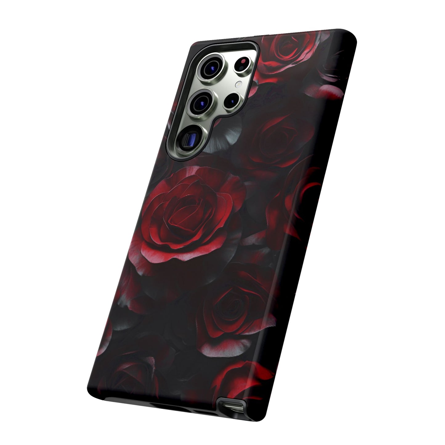 Dark Rose Flower Phone Case - Gothic Floral Phone Cases for iPhone 16 15 14 13 12 11, Samsung Galaxy & Google Pixel