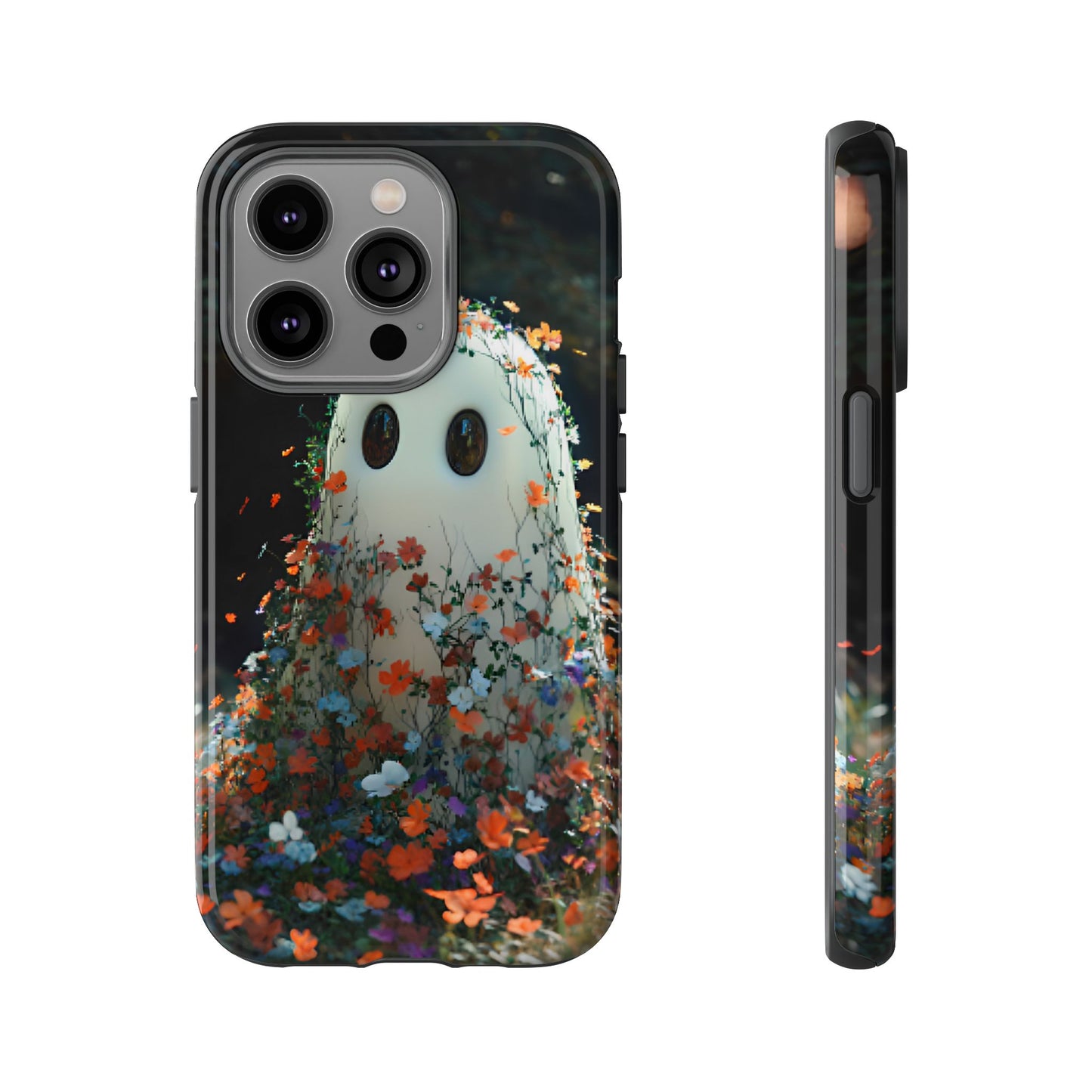 Floral Ghost Phone Case for iPhone 16 15 14 13 12 11, Samsung Galaxy & Google Pixel