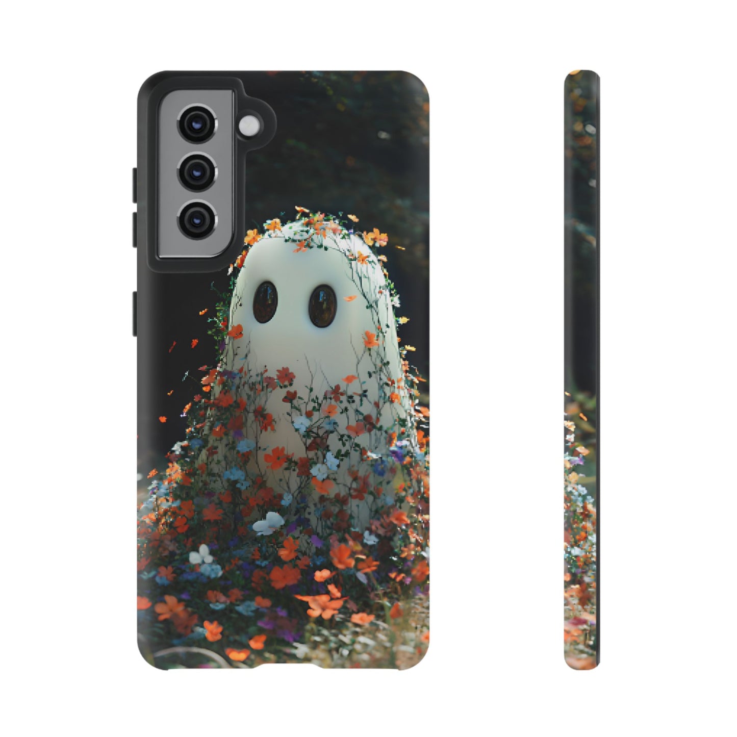 Floral Ghost Phone Case for iPhone 16 15 14 13 12 11, Samsung Galaxy & Google Pixel