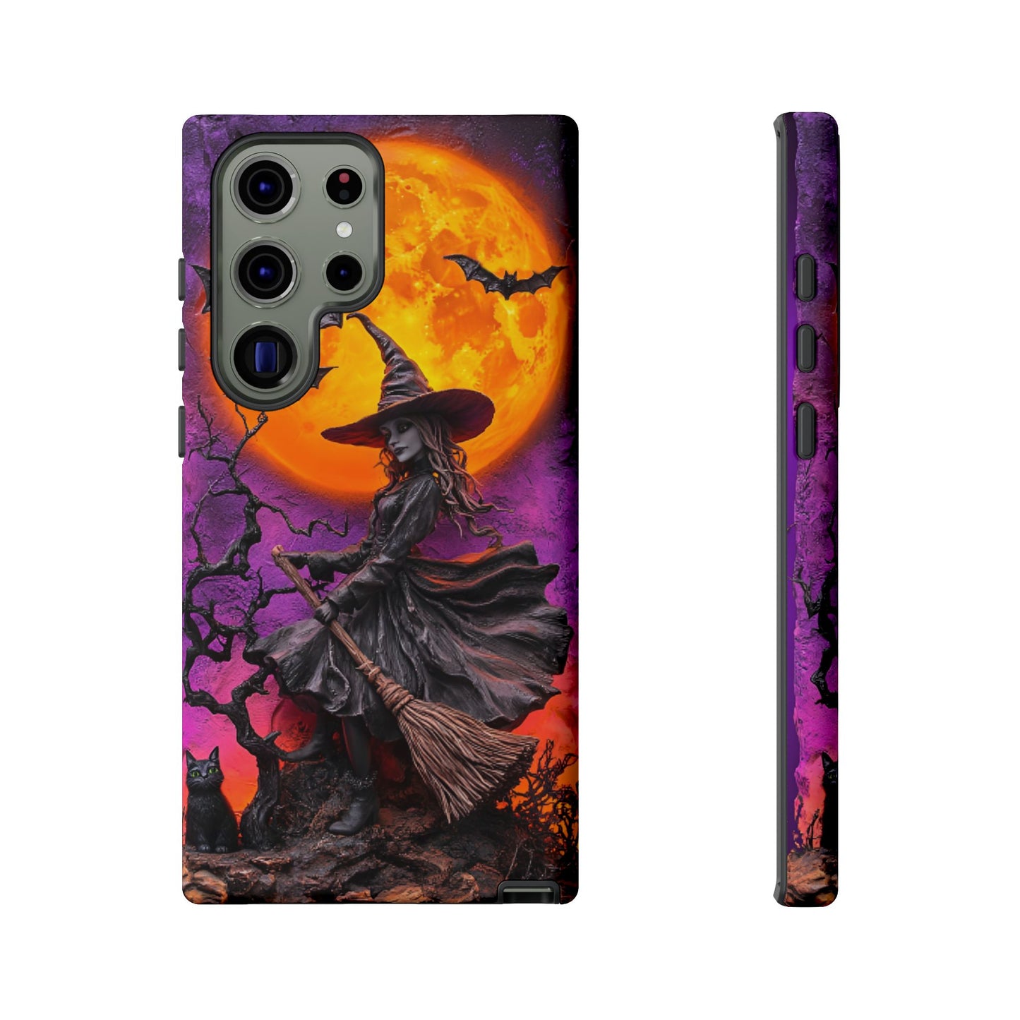 Witch and Bats Phone Case - Witchy Halloween Phone Cases for iPhone 16 15 14 13 12 11, Samsung Galaxy & Google Pixel