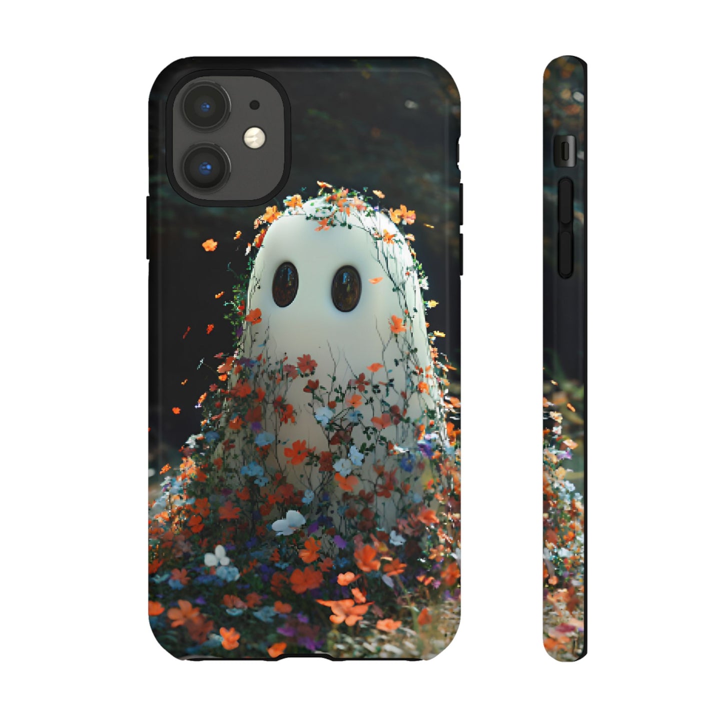 Floral Ghost Phone Case for iPhone 16 15 14 13 12 11, Samsung Galaxy & Google Pixel