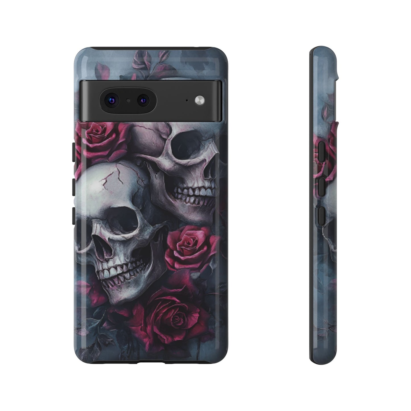 Skulls and Roses Phone Case - Gothic Dark Romance Phone Cases - iPhone 16 15 14 13 12 11, Samsung Galaxy & Google Pixel Phone Covers