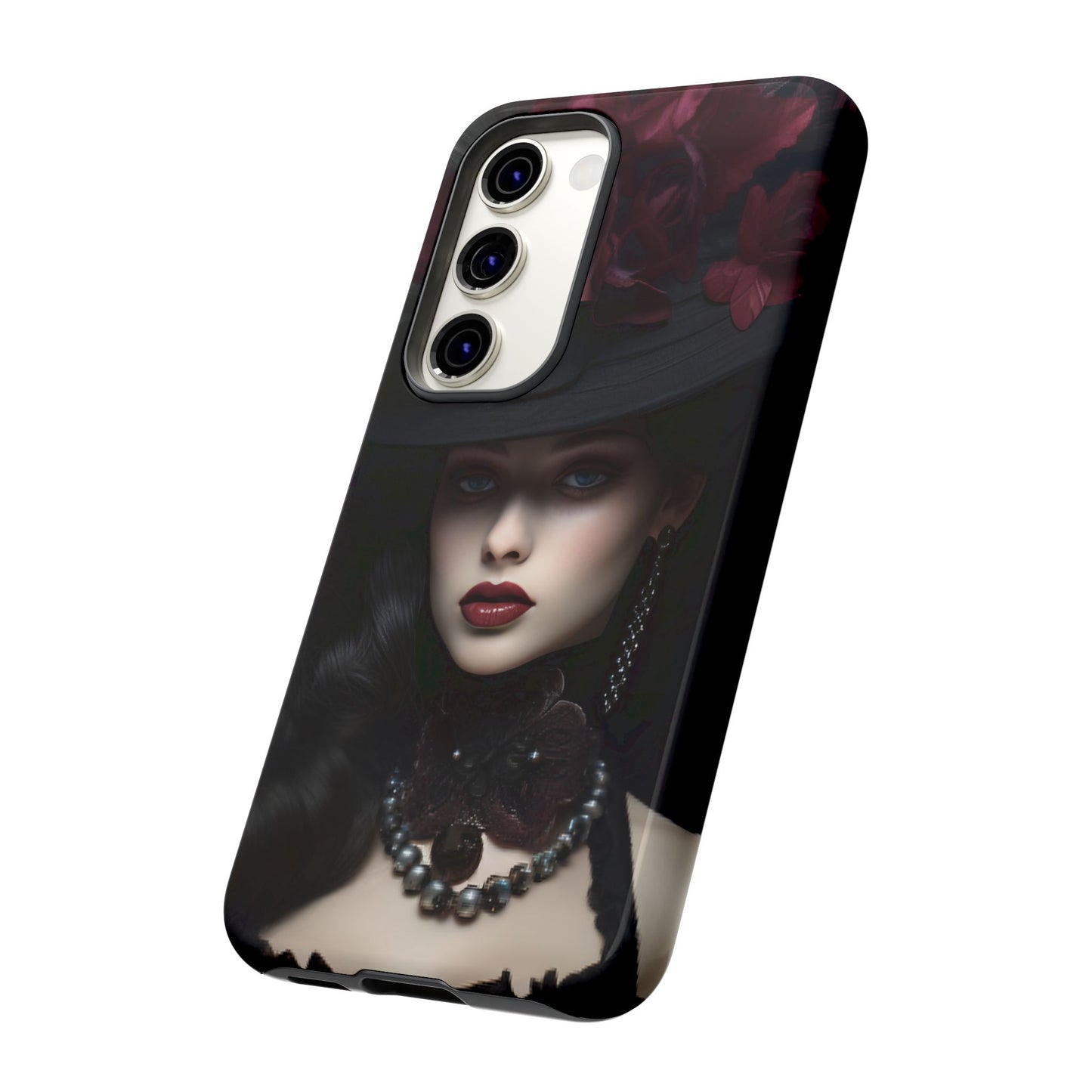 Victorian Goth Phone Case with Vintage Gothic Woman - iPhone 16 15 14 13 12 11, Samsung Galaxy & Google Pixel Phone Covers