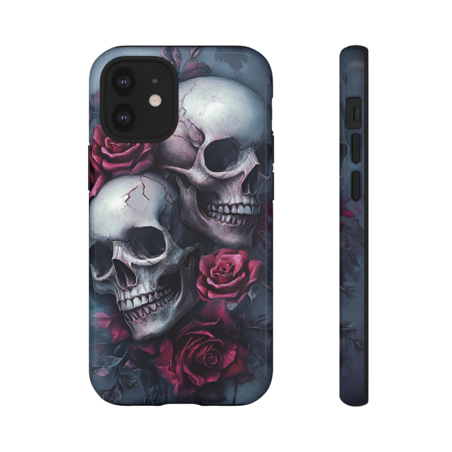 Skulls and Roses Phone Case - Gothic Dark Romance Phone Cases for iPhone 16 15 14 13 12 11, Samsung Galaxy & Google Pixel