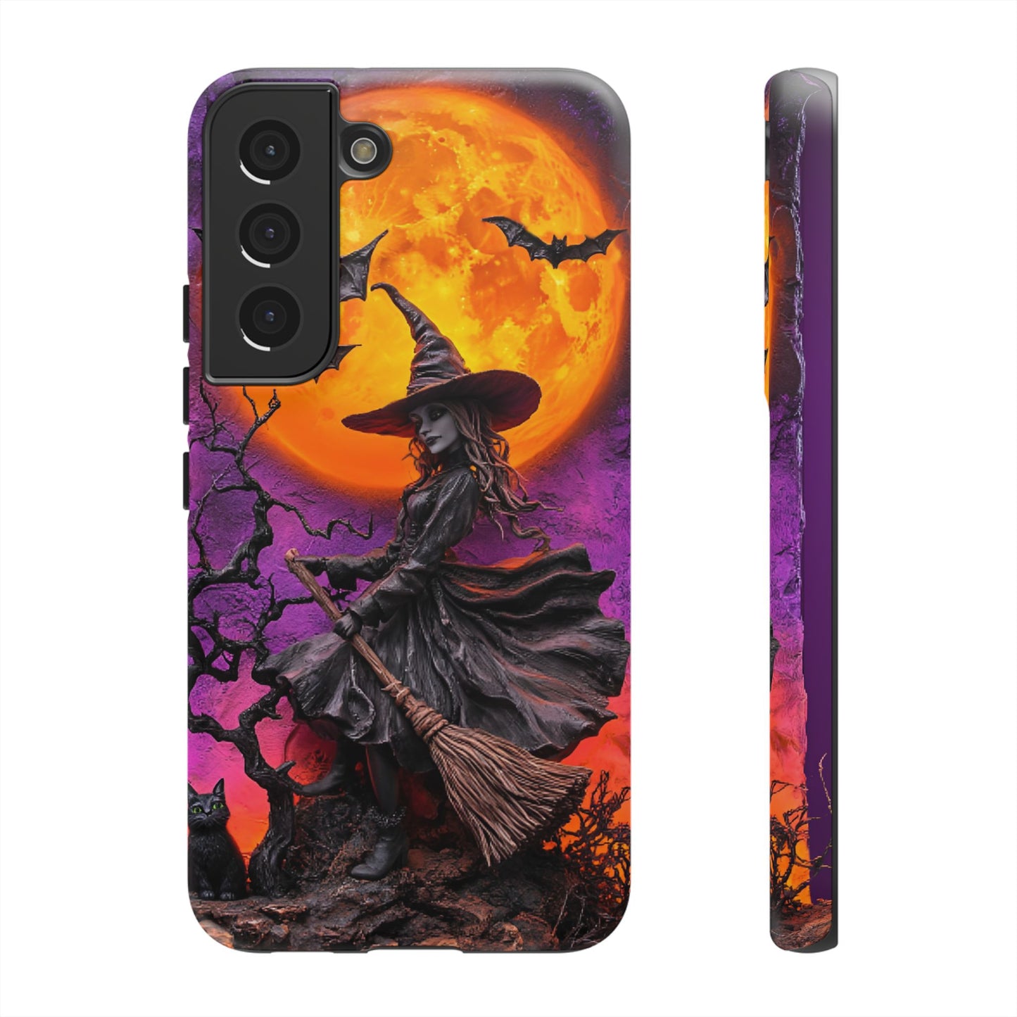 Witch and Bats Phone Case - Witchy Halloween Phone Cases for iPhone 16 15 14 13 12 11, Samsung Galaxy & Google Pixel