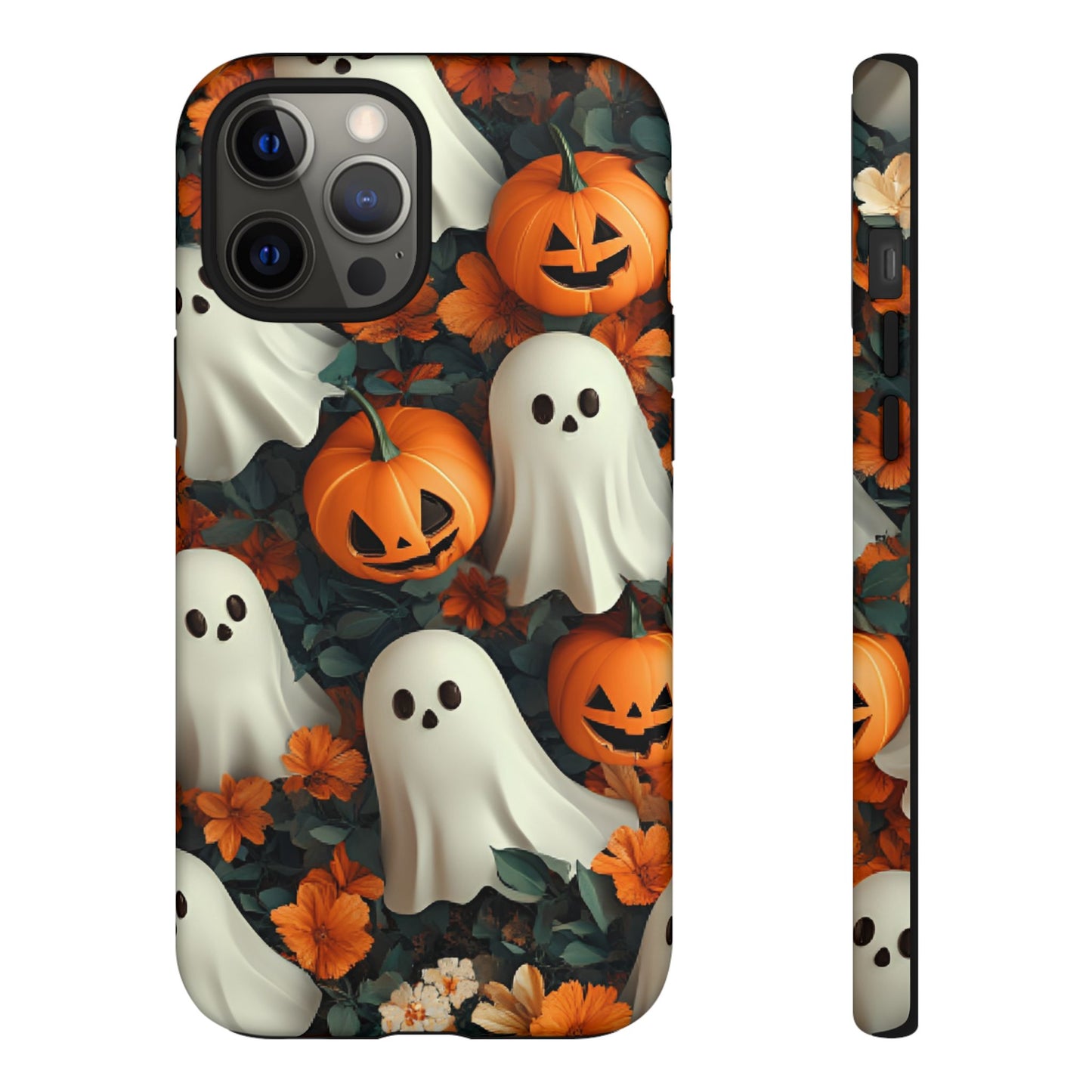 Halloween Ghosts and Pumpkins Phone Case - Spooky and Cute Phone Cases for iPhone 16 15 14 13 12 11, Samsung Galaxy & Google Pixel Phone Covers