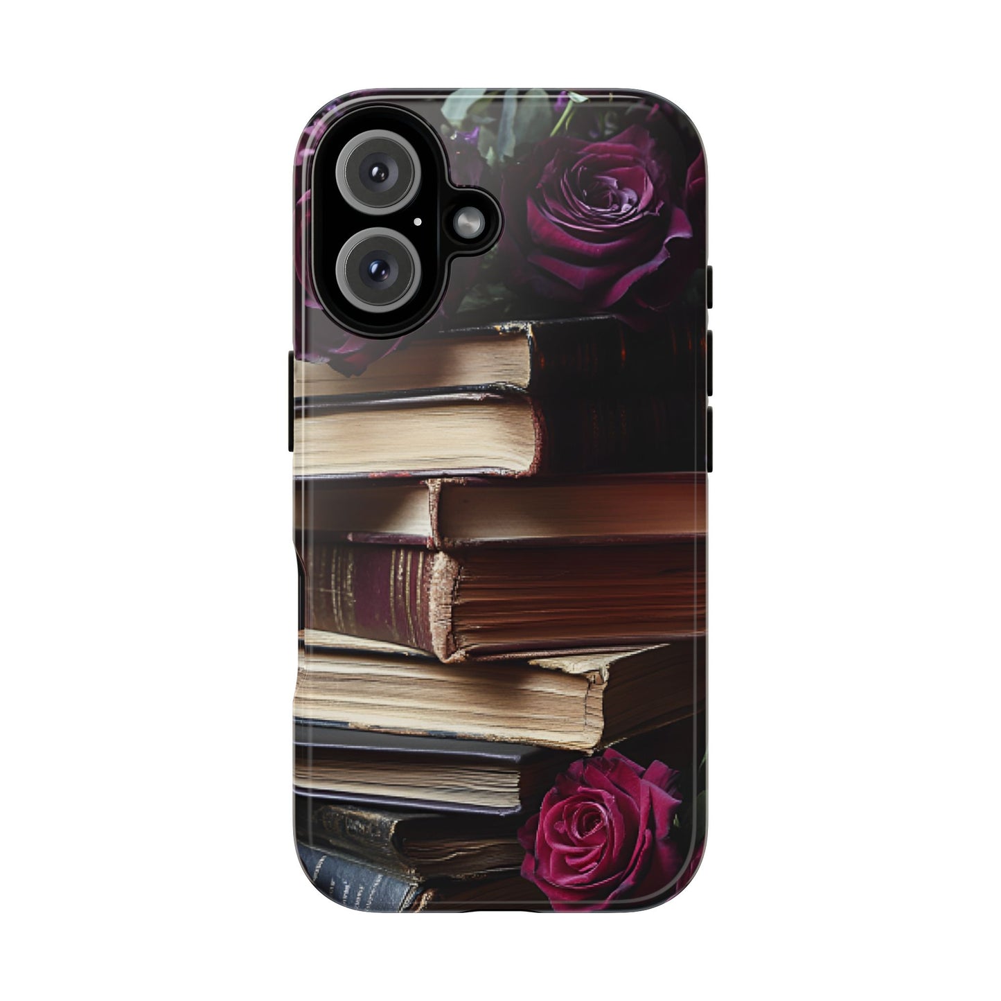 Books and Roses Phone Case - Bookish Dark Academia Phone Cover - iPhone 16 15 14 13 12 11, Samsung Galaxy & Google Pixel Phone Covers