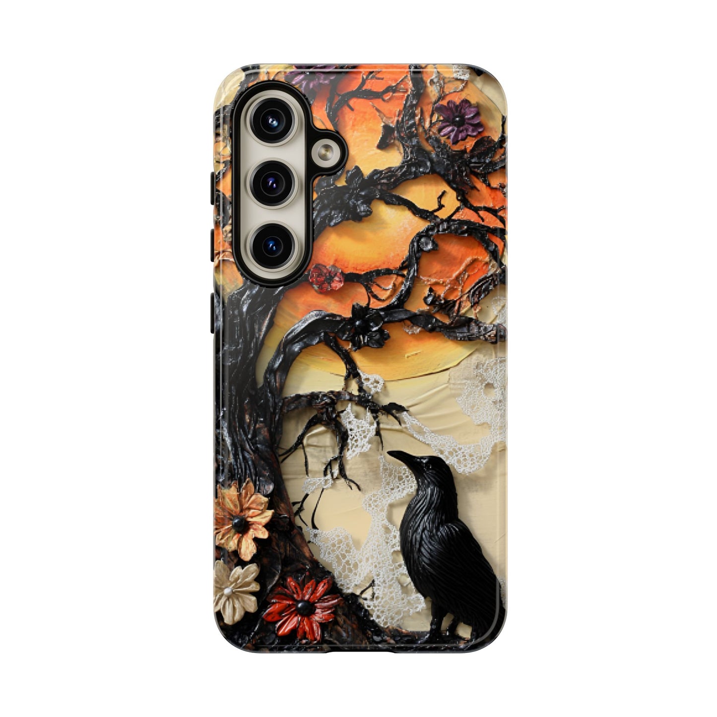 Gothic Raven Phone Case - Fantasy Goth Phone Cases for iPhone 16 15 14 13 12 11, Samsung Galaxy & Google Pixel