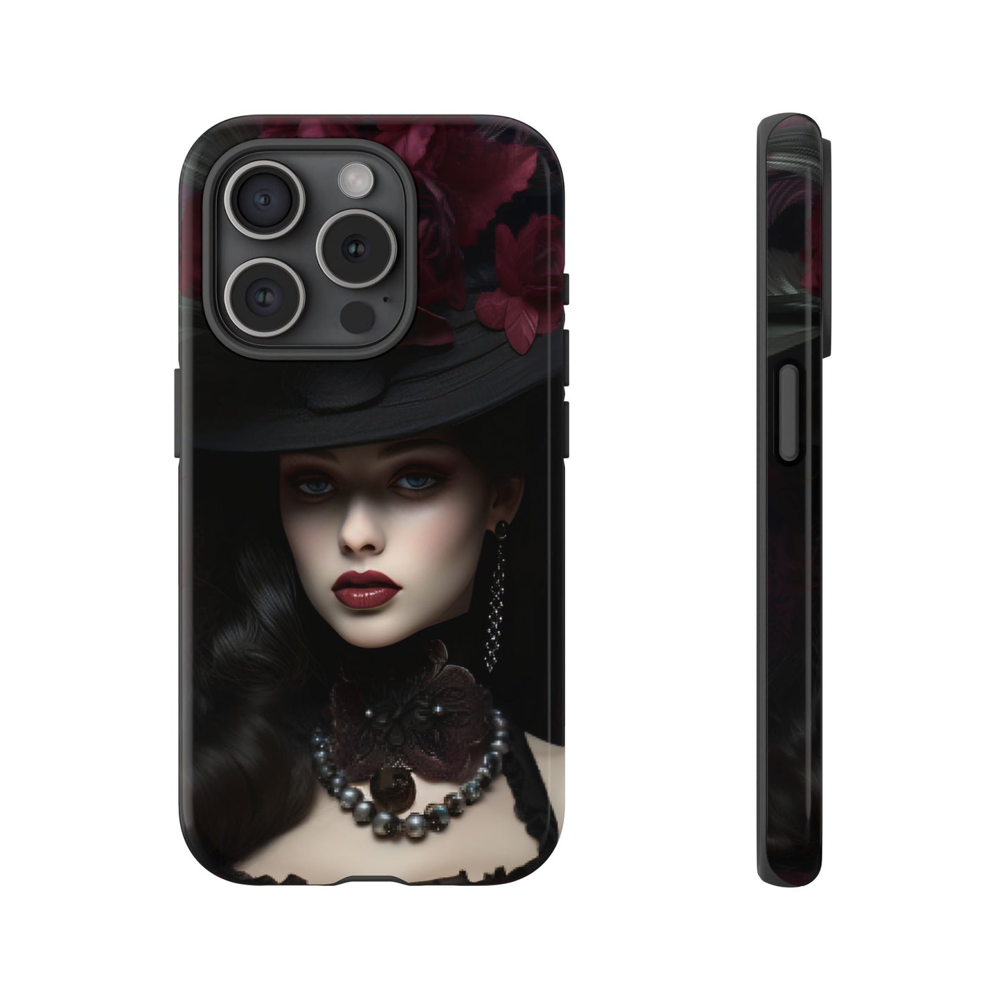 Victorian Goth Phone Case with Vintage Gothic Woman for iPhone 16 15 14 13 12 11, Samsung Galaxy & Google Pixel