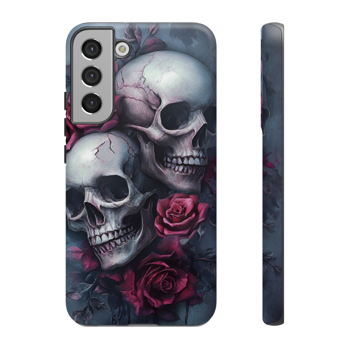 Skulls and Roses Phone Case - Gothic Dark Romance Phone Cases for iPhone 16 15 14 13 12 11, Samsung Galaxy & Google Pixel