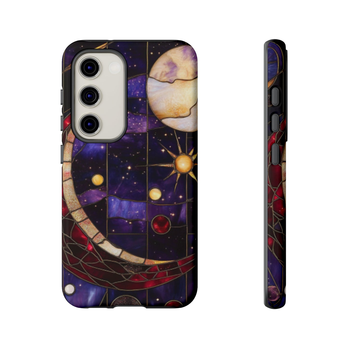 Celestial Stained Glass Phone Case for iPhone 16 15 14 13 12 11, Samsung Galaxy & Google Pixel