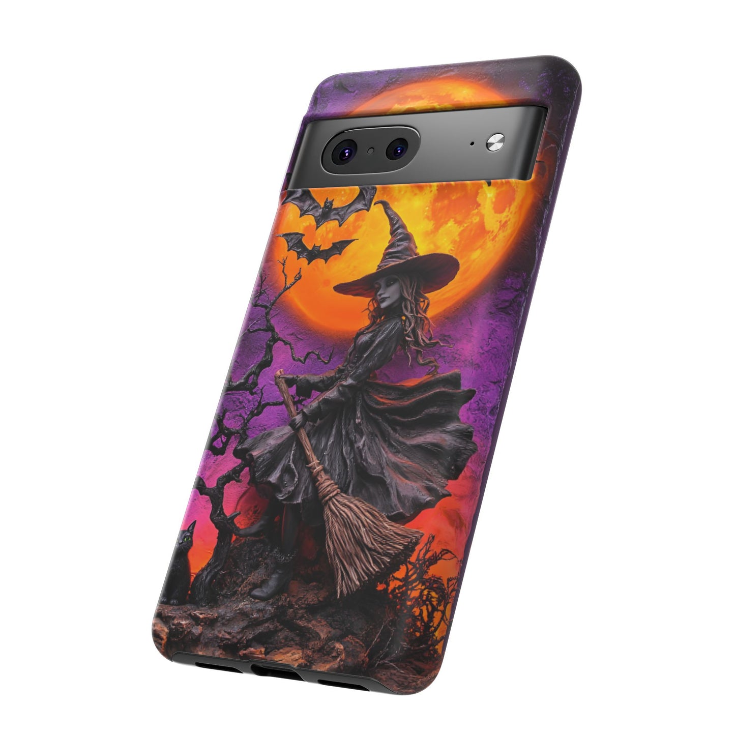 Witch and Bats Phone Case - Witchy Halloween Phone Cases for iPhone 16 15 14 13 12 11, Samsung Galaxy & Google Pixel