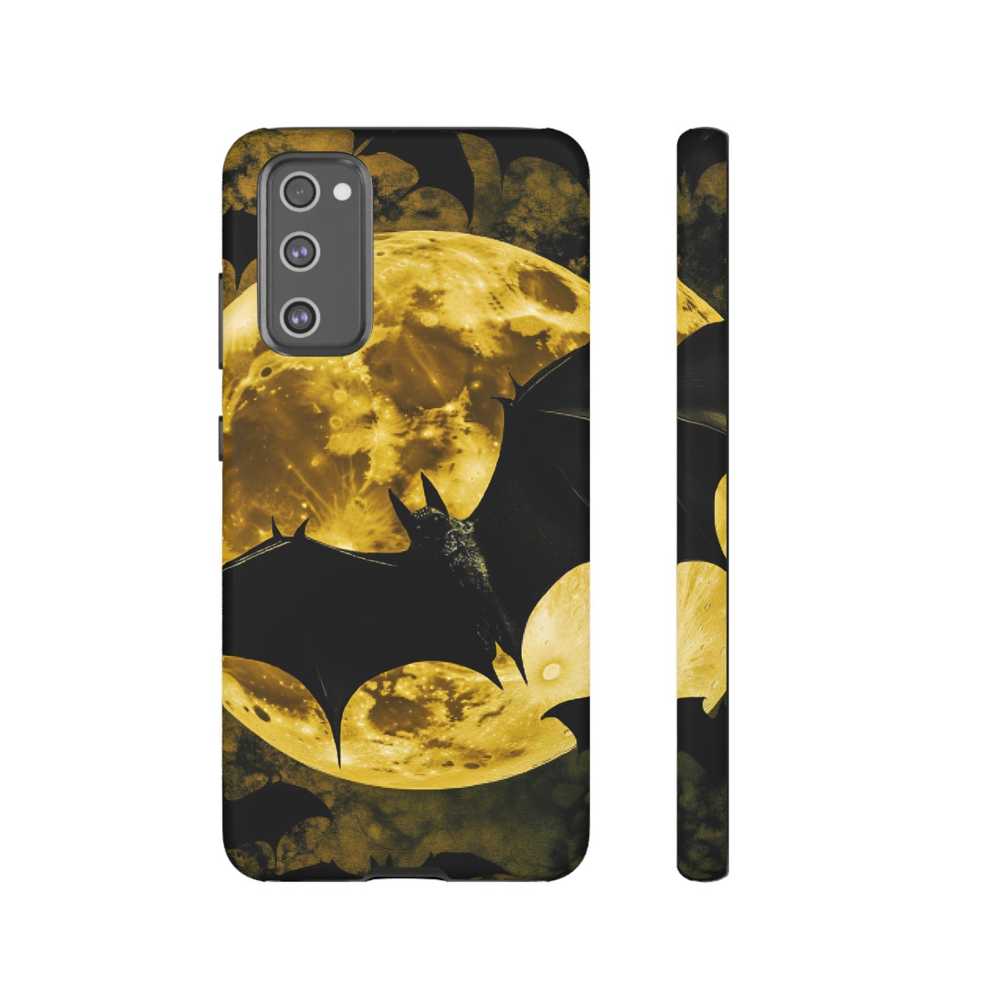 Gothic Bat and Moon Phone Case - Spooky Halloween Phone Cases - iPhone 16 15 14 13 12 11, Samsung Galaxy & Google Pixel Phone Covers