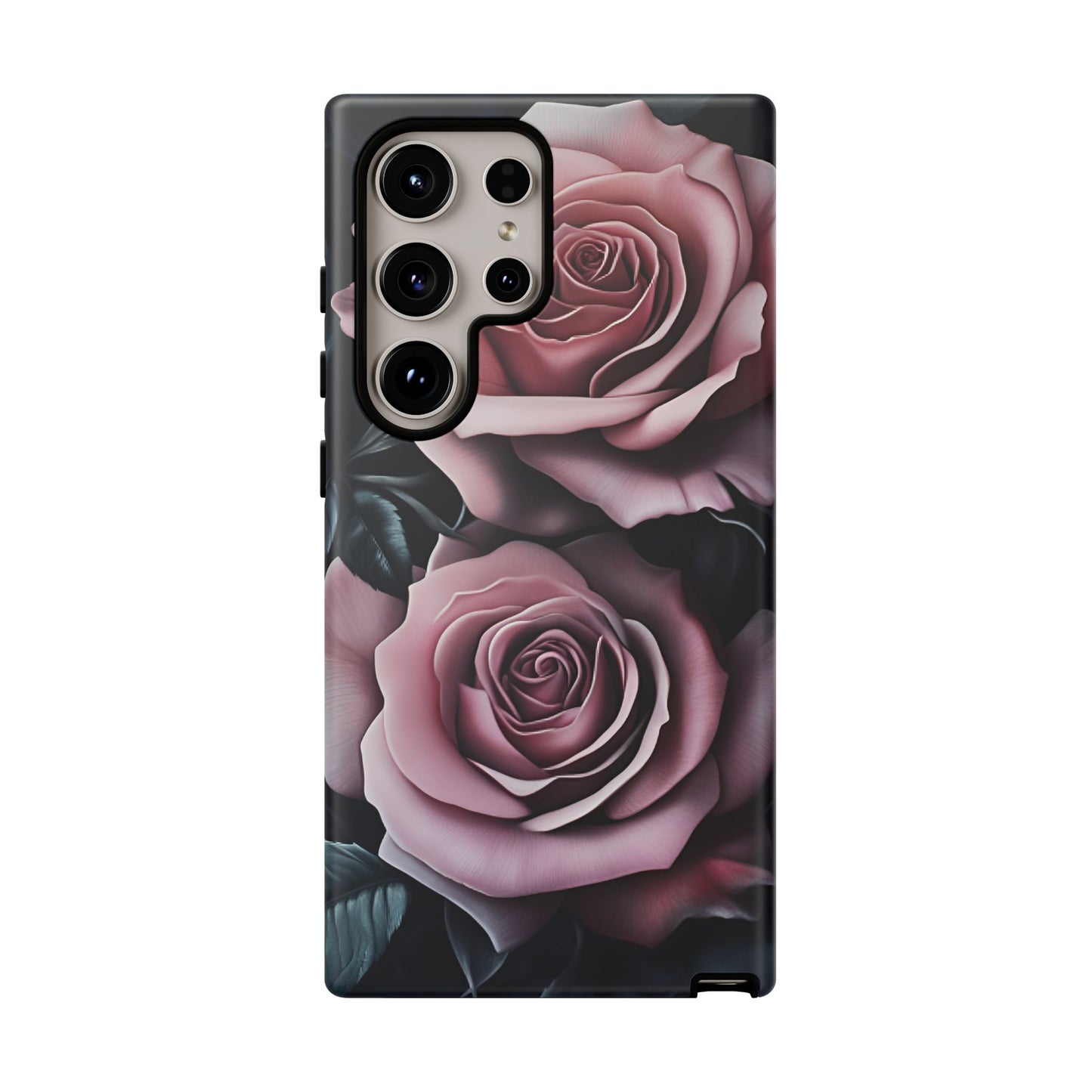 Pastel Goth Roses Phone Case - Gothic Black and Pink Flowers Phone Cases for iPhone 16 15 14 13 12 11, Samsung Galaxy & Google Pixel