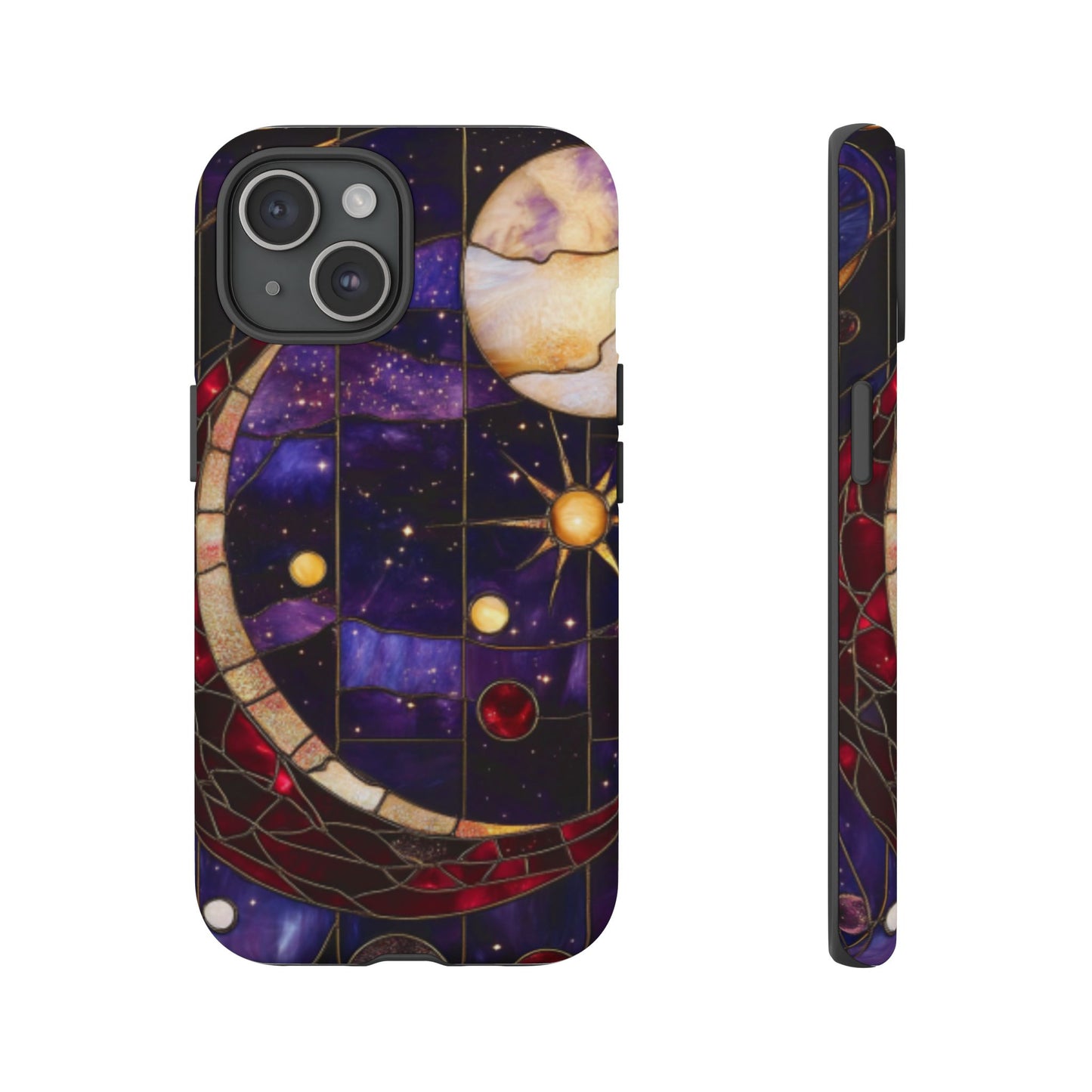 Celestial Stained Glass Phone Case - iPhone 16 15 14 13 12 11, Samsung Galaxy & Google Pixel Phone Covers