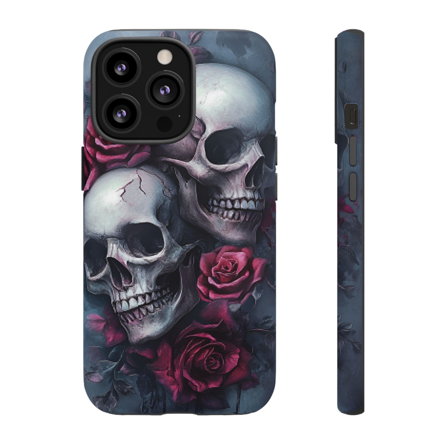 Skulls and Roses Phone Case - Gothic Dark Romance Phone Cases for iPhone 16 15 14 13 12 11, Samsung Galaxy & Google Pixel