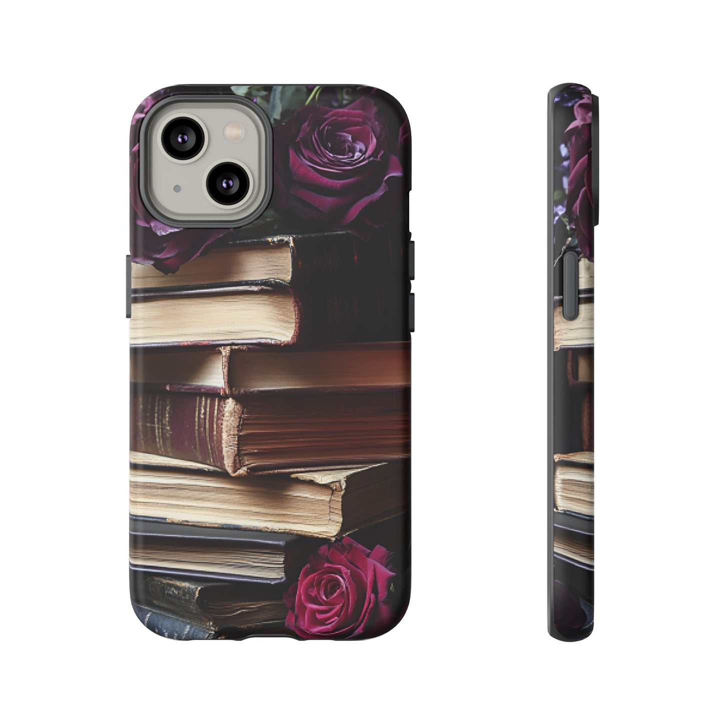 Books and Roses Phone Case - Bookish Dark Academia Phone Cover - iPhone 16 15 14 13 12 11, Samsung Galaxy & Google Pixel Phone Covers