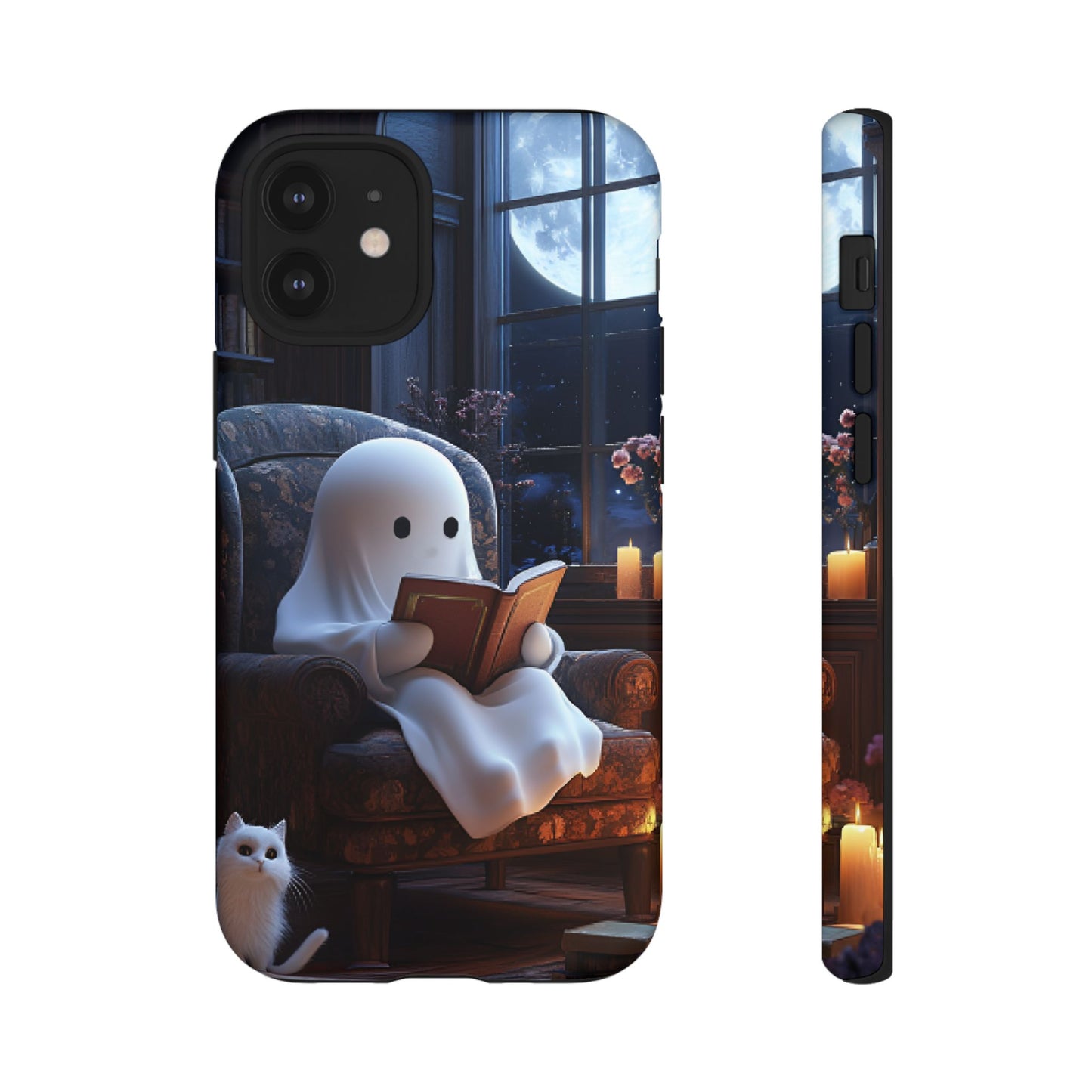 Ghost Reading Book Phone Case - Bookish Halloween Phone Cases - iPhone 16 15 14 13 12 11, Samsung Galaxy & Google Pixel Phone Covers