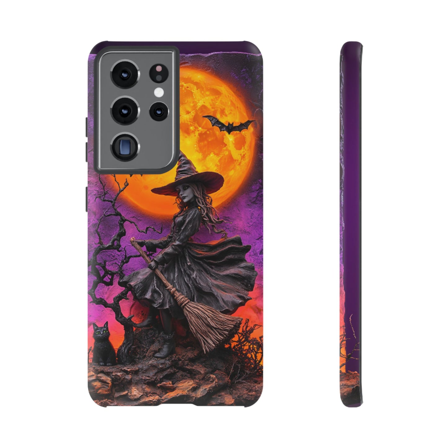 Witch and Bats Phone Case - Witchy Halloween Phone Cases for iPhone 16 15 14 13 12 11, Samsung Galaxy & Google Pixel