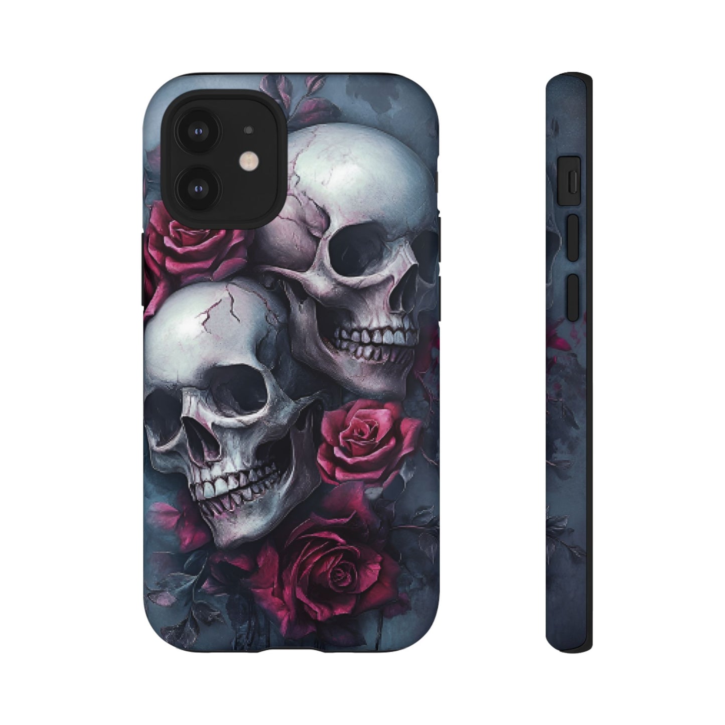 Skulls and Roses Phone Case - Gothic Dark Romance Phone Cases for iPhone 16 15 14 13 12 11, Samsung Galaxy & Google Pixel