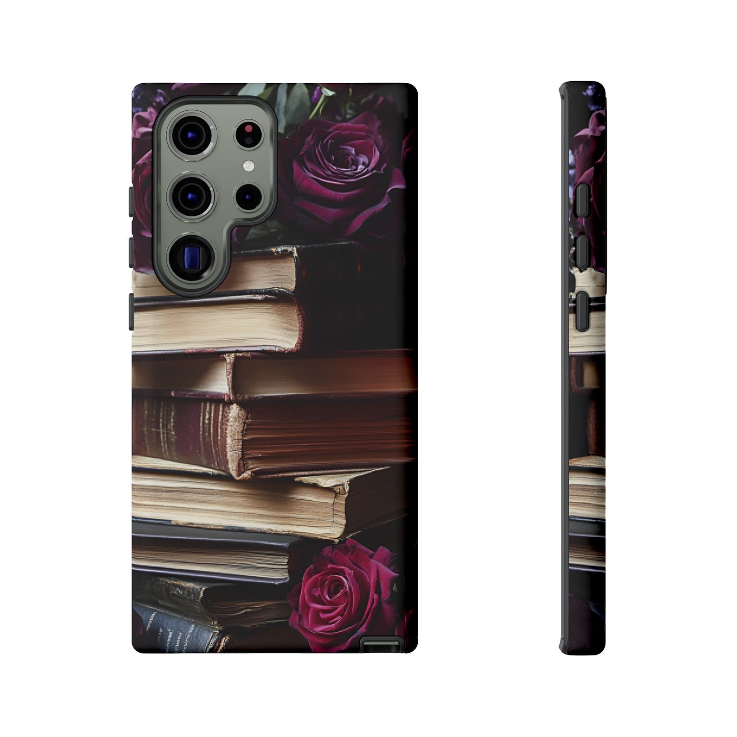 Books and Roses Phone Case - Bookish Dark Academia Phone Cover - iPhone 16 15 14 13 12 11, Samsung Galaxy & Google Pixel Phone Covers