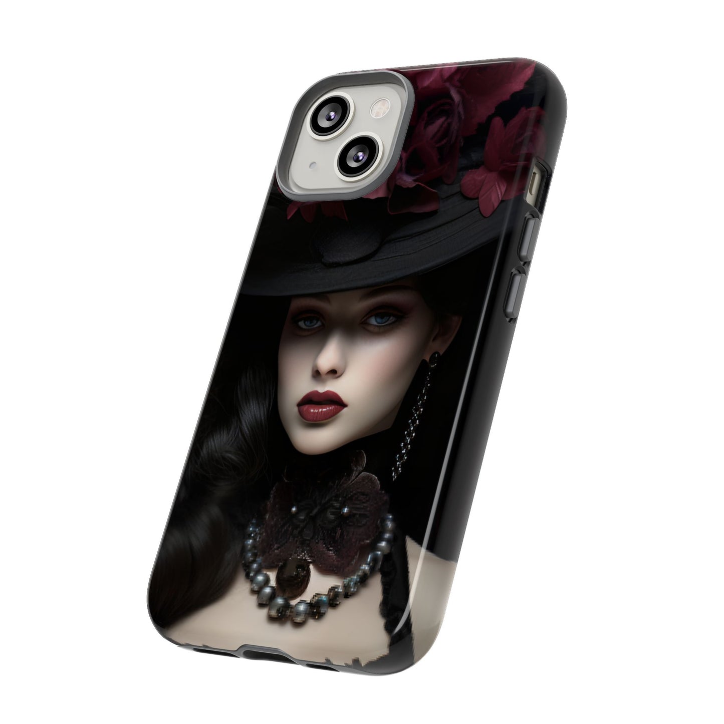 Victorian Goth Phone Case with Vintage Gothic Woman for iPhone 16 15 14 13 12 11, Samsung Galaxy & Google Pixel