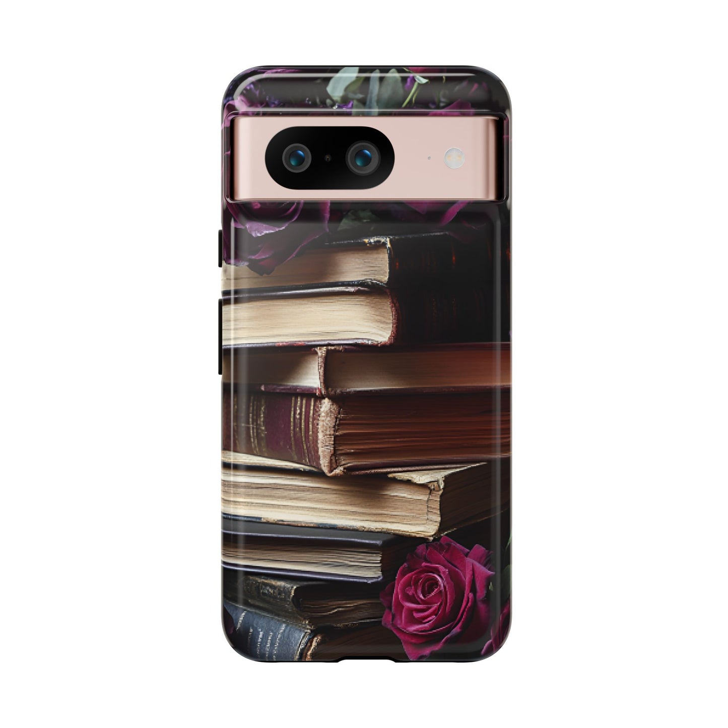 Books and Roses Phone Case - Bookish Dark Academia Phone Cover - iPhone 16 15 14 13 12 11, Samsung Galaxy & Google Pixel Phone Covers