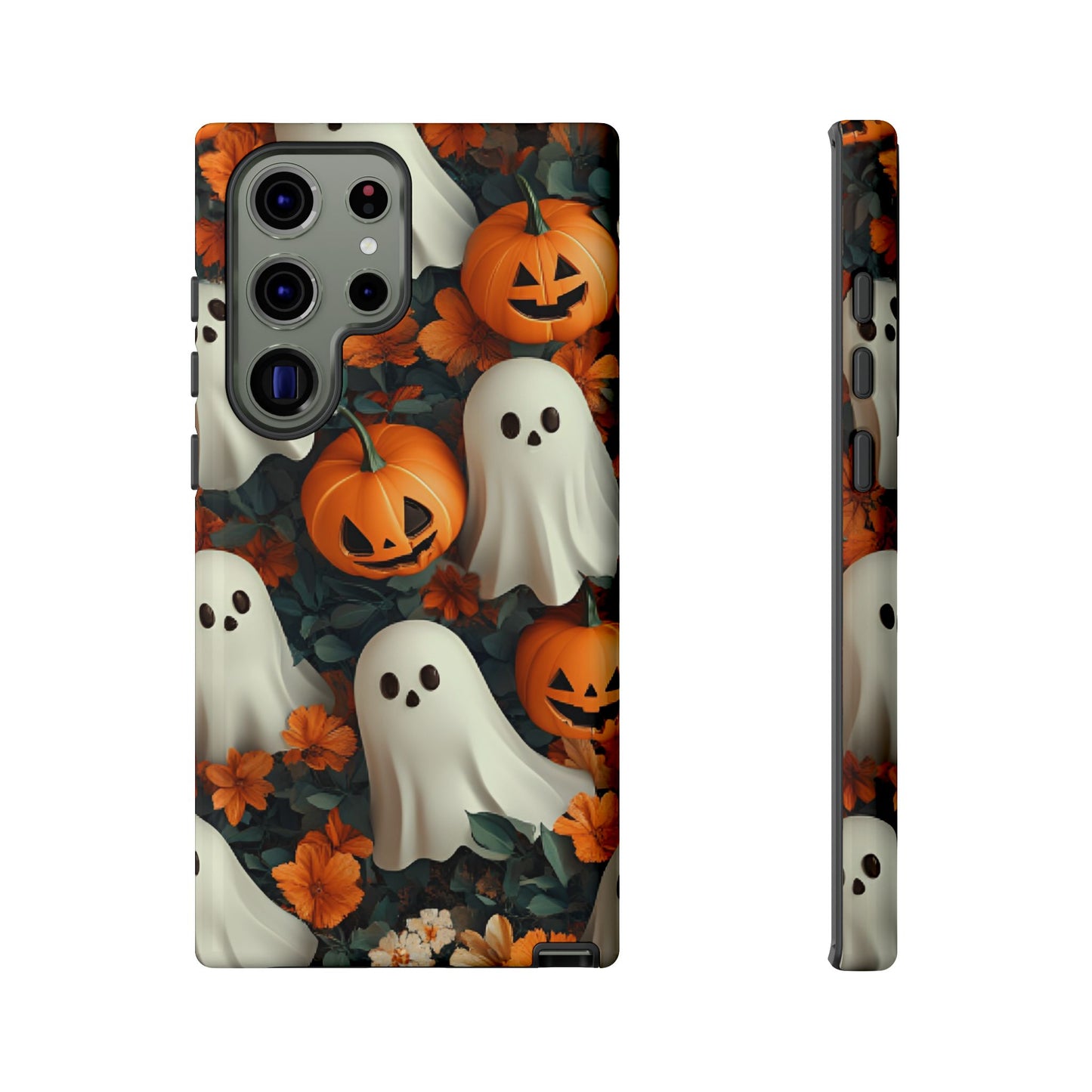 Halloween Ghosts and Pumpkins Phone Case - Spooky and Cute Phone Cases for iPhone 16 15 14 13 12 11, Samsung Galaxy & Google Pixel Phone Covers