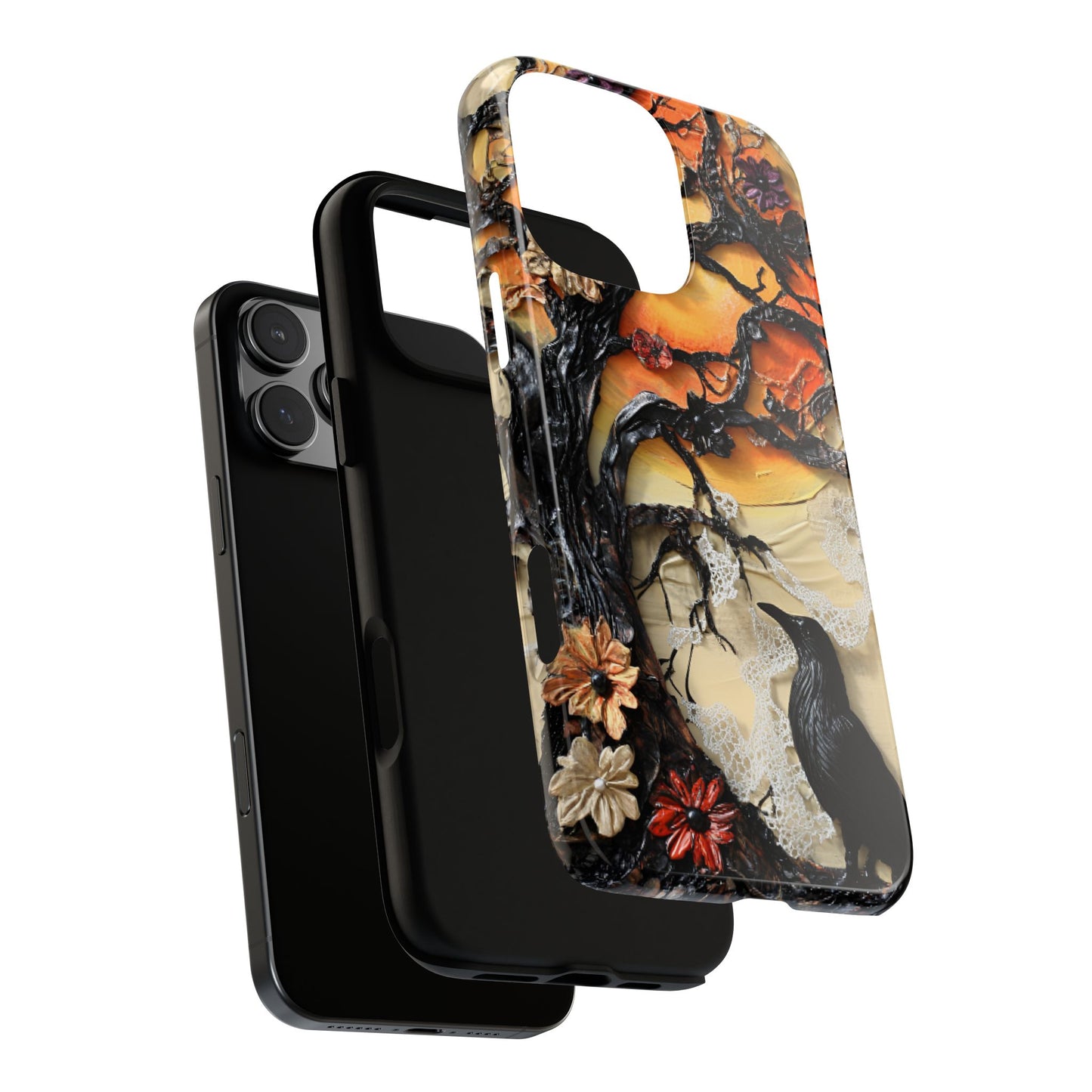 Gothic Raven Phone Case - Fantasy Goth Phone Cases for iPhone 16 15 14 13 12 11, Samsung Galaxy & Google Pixel