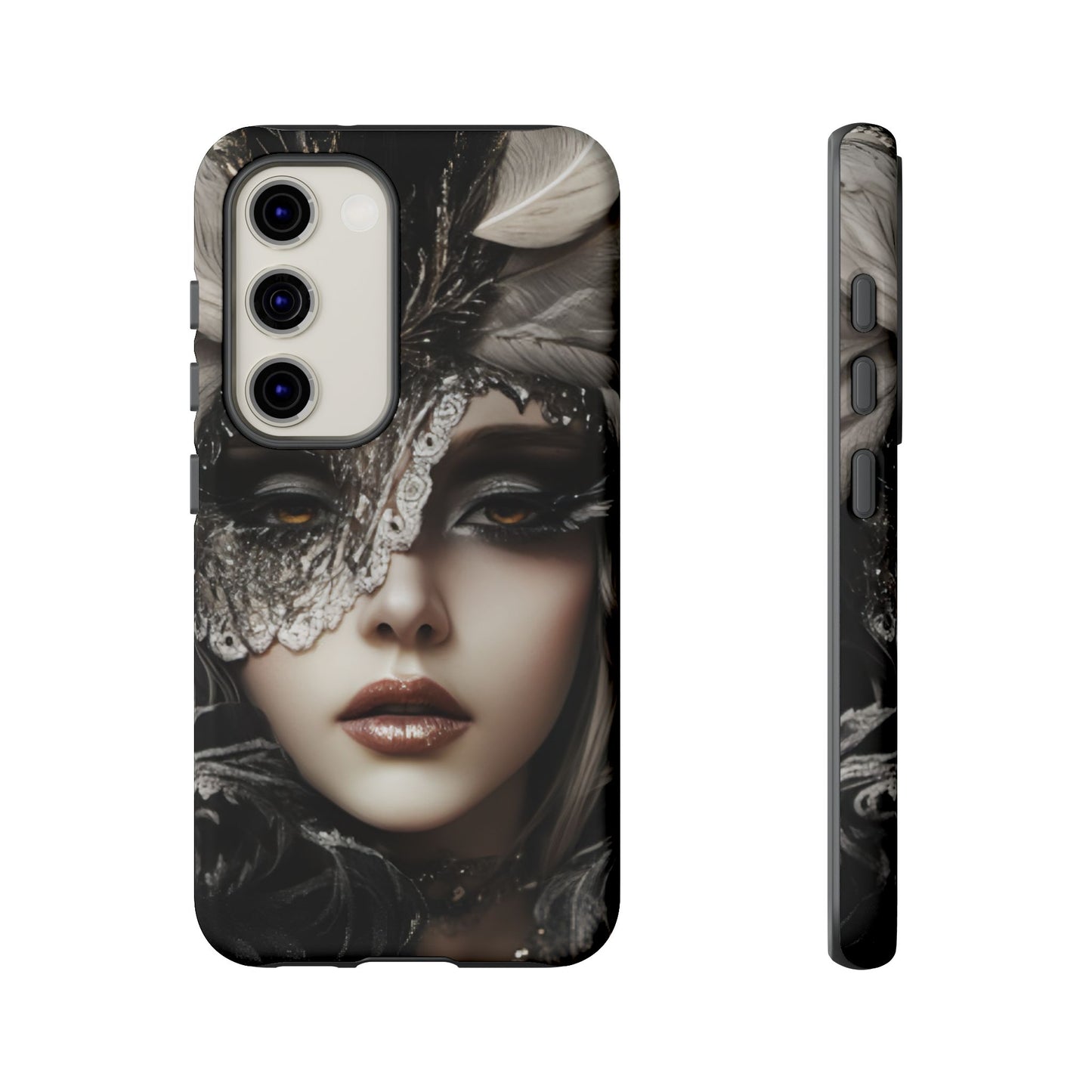 Goth Phone Case with Aesthetic Woman - iPhone 16 15 14 13 12 11, Samsung Galaxy & Google Pixel Phone Covers