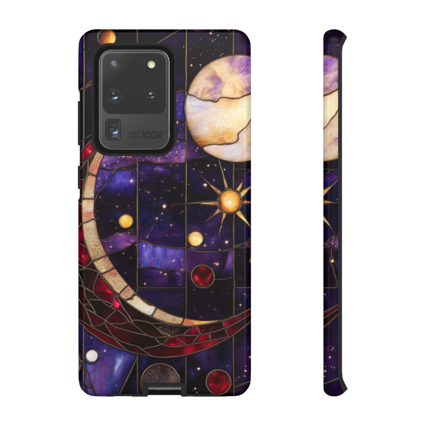 Celestial Stained Glass Phone Case for iPhone 16 15 14 13 12 11, Samsung Galaxy & Google Pixel