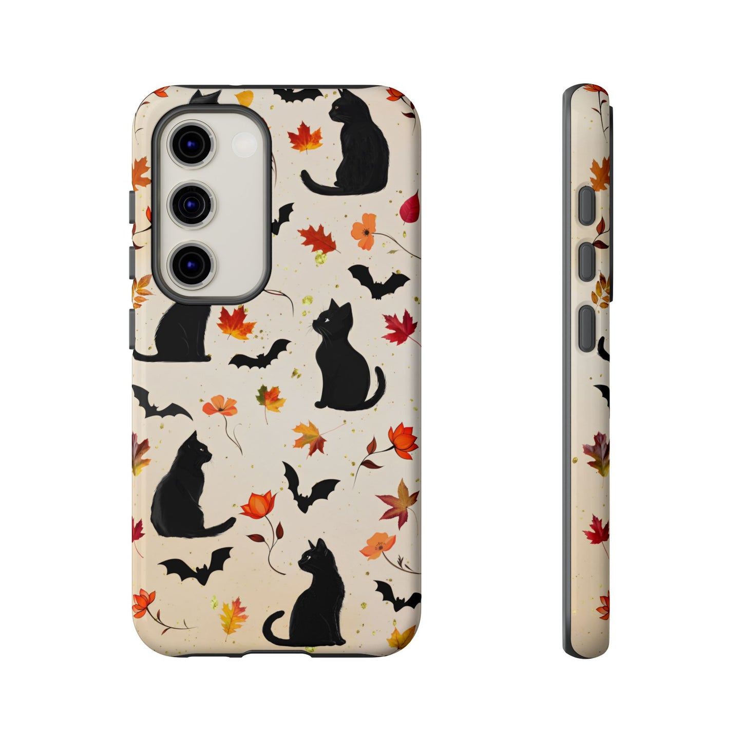 Cute Black Cats Halloween Phone Case - Aesthetic Fall Phone Cases for iPhone 16 15 14 13 12 11, Samsung Galaxy & Google Pixel