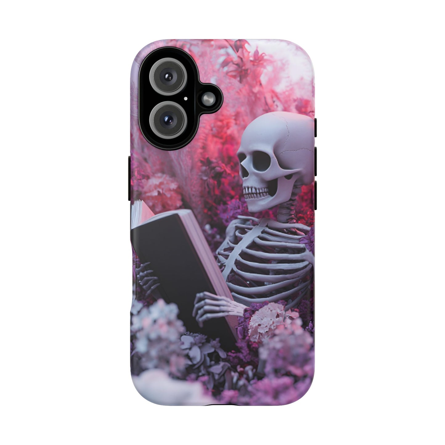 Bookish Skeleton Phone Case - Spooky Floral Halloween Phone Cases for Phone 16 15 14 13 12 11, Samsung Galaxy & Google Pixel